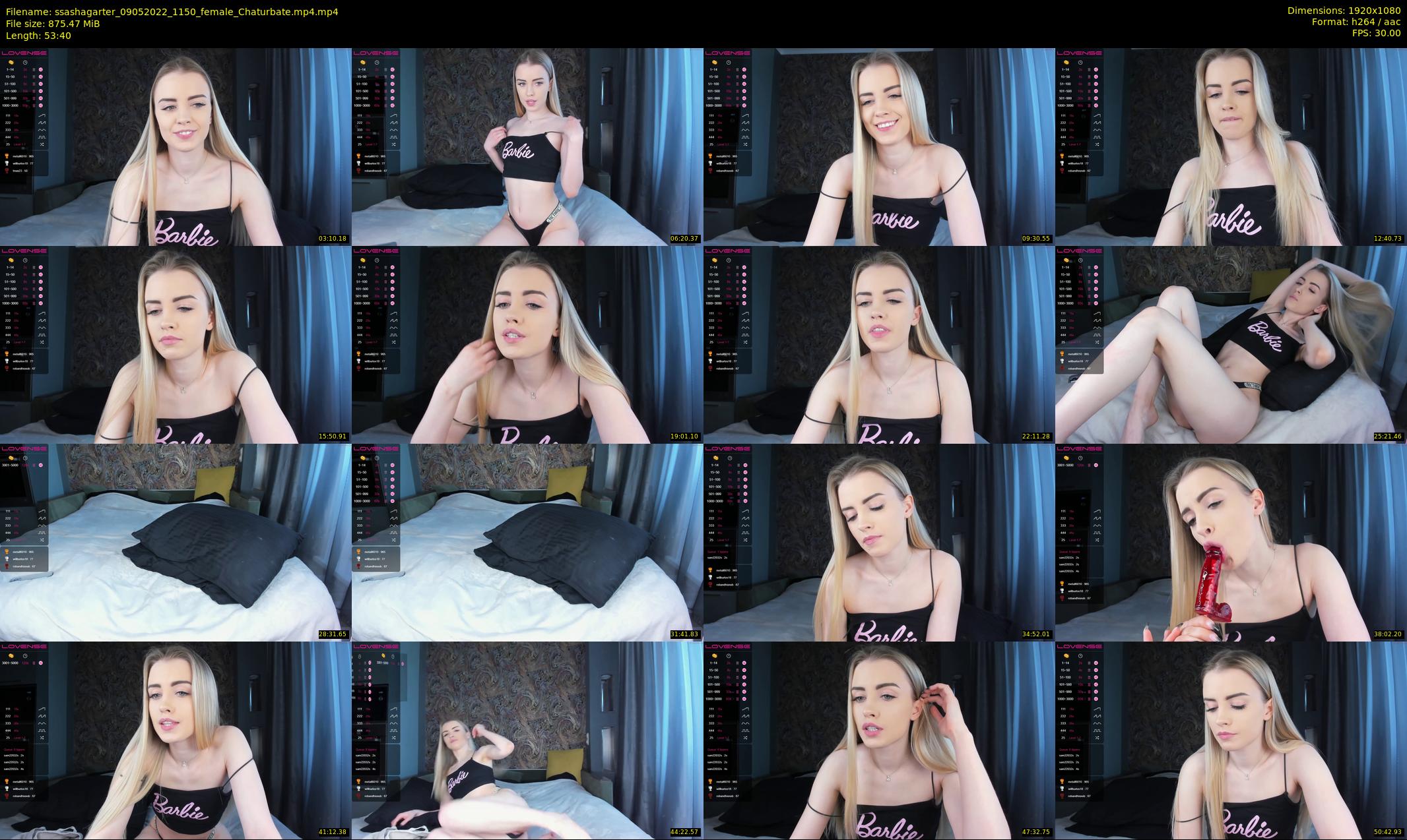 ssashagarter — 54 minute Chaturbate female cam show recording, 1080p, May 9, 2022