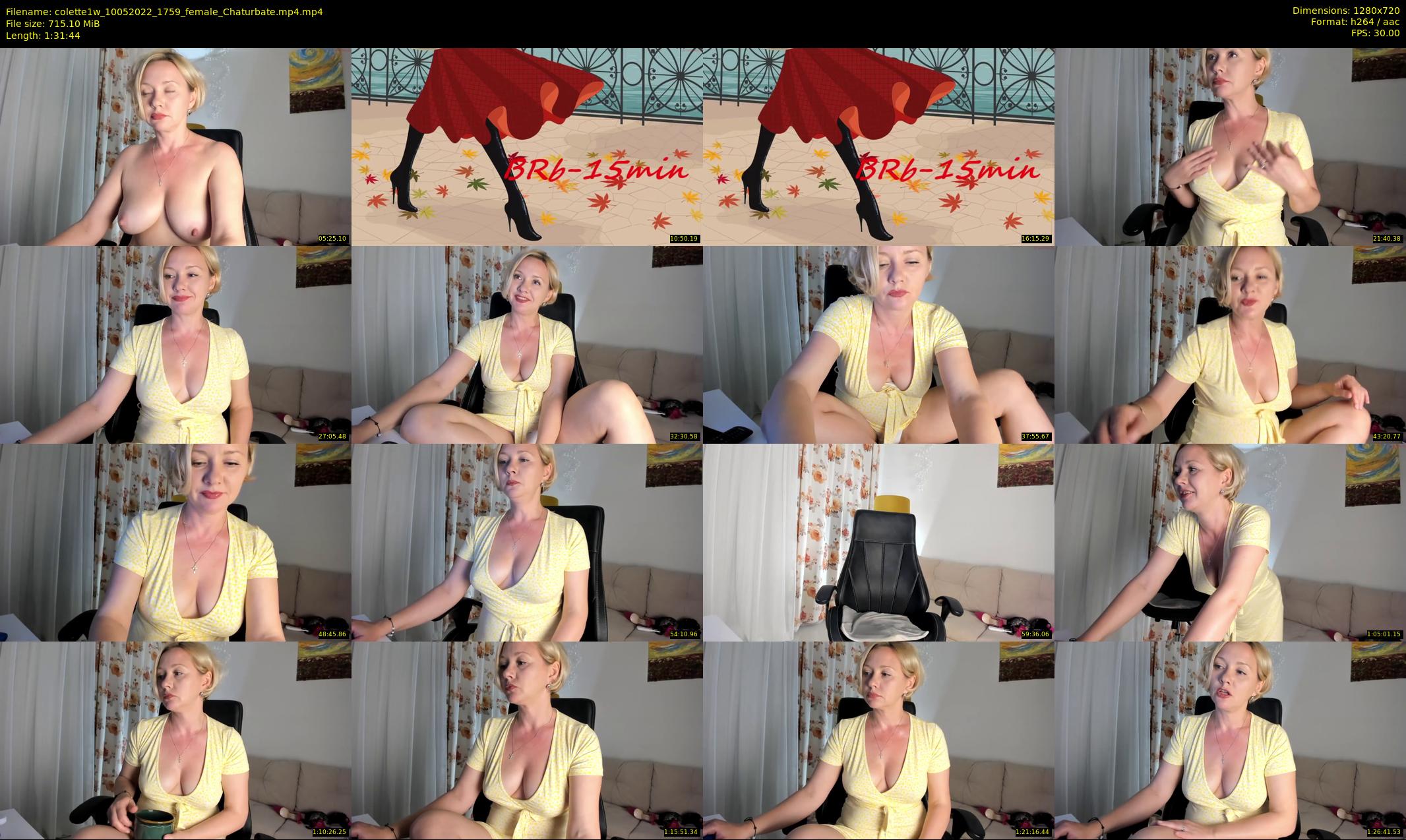 colette1w — 92 minute Chaturbate female cam show recording, 720p, May 10, 2022