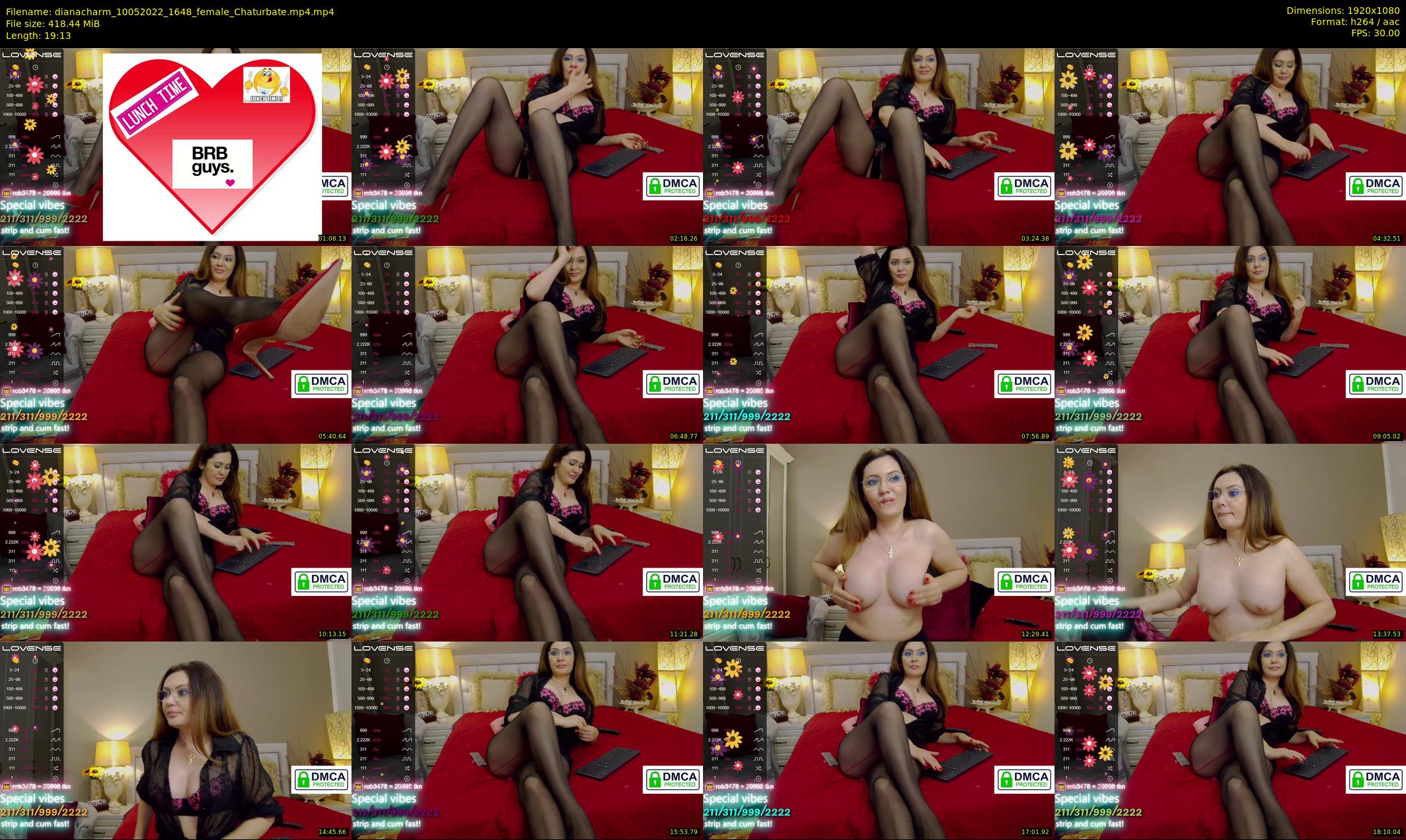 dianacharm — 20 minute Chaturbate female cam show recording, 1080p, May 10, 2022