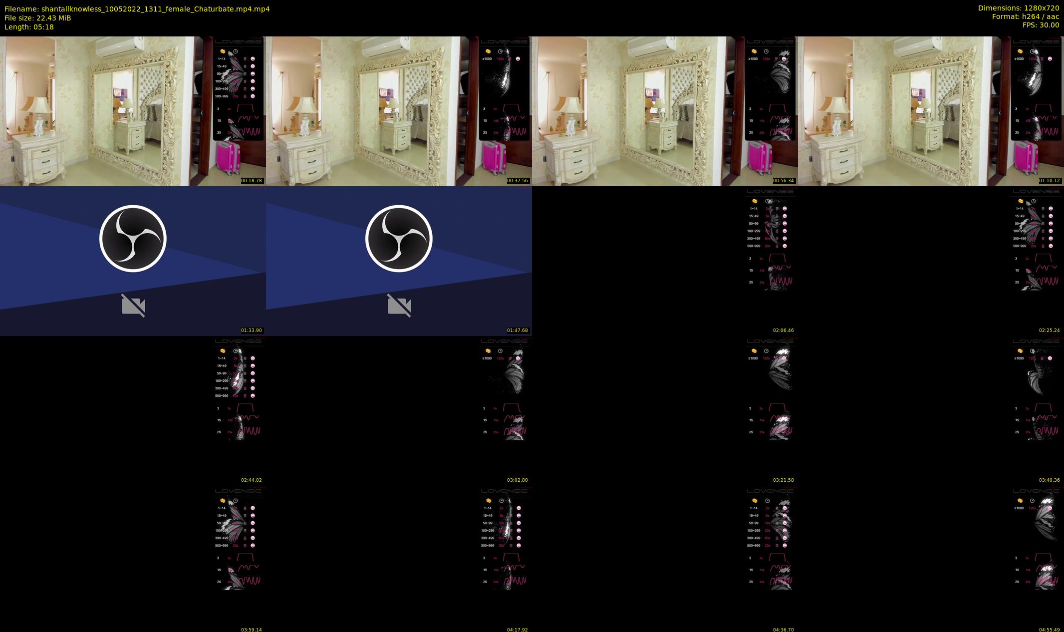 shantallknowless — 6 minute Chaturbate female cam show recording, 720p, May 10, 2022