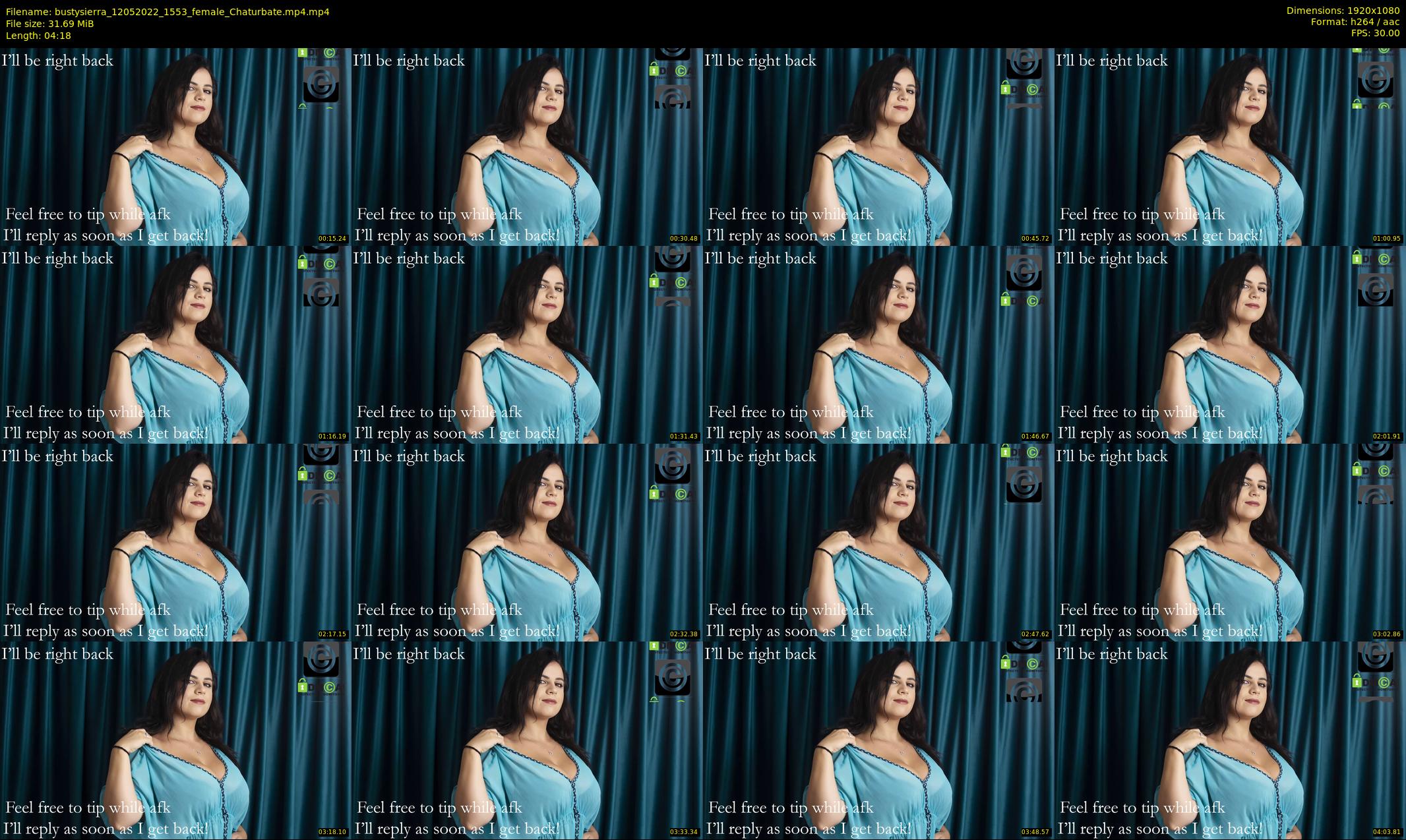 bustysierra — 5 minute Chaturbate female cam show recording, 1080p, May 12, 2022