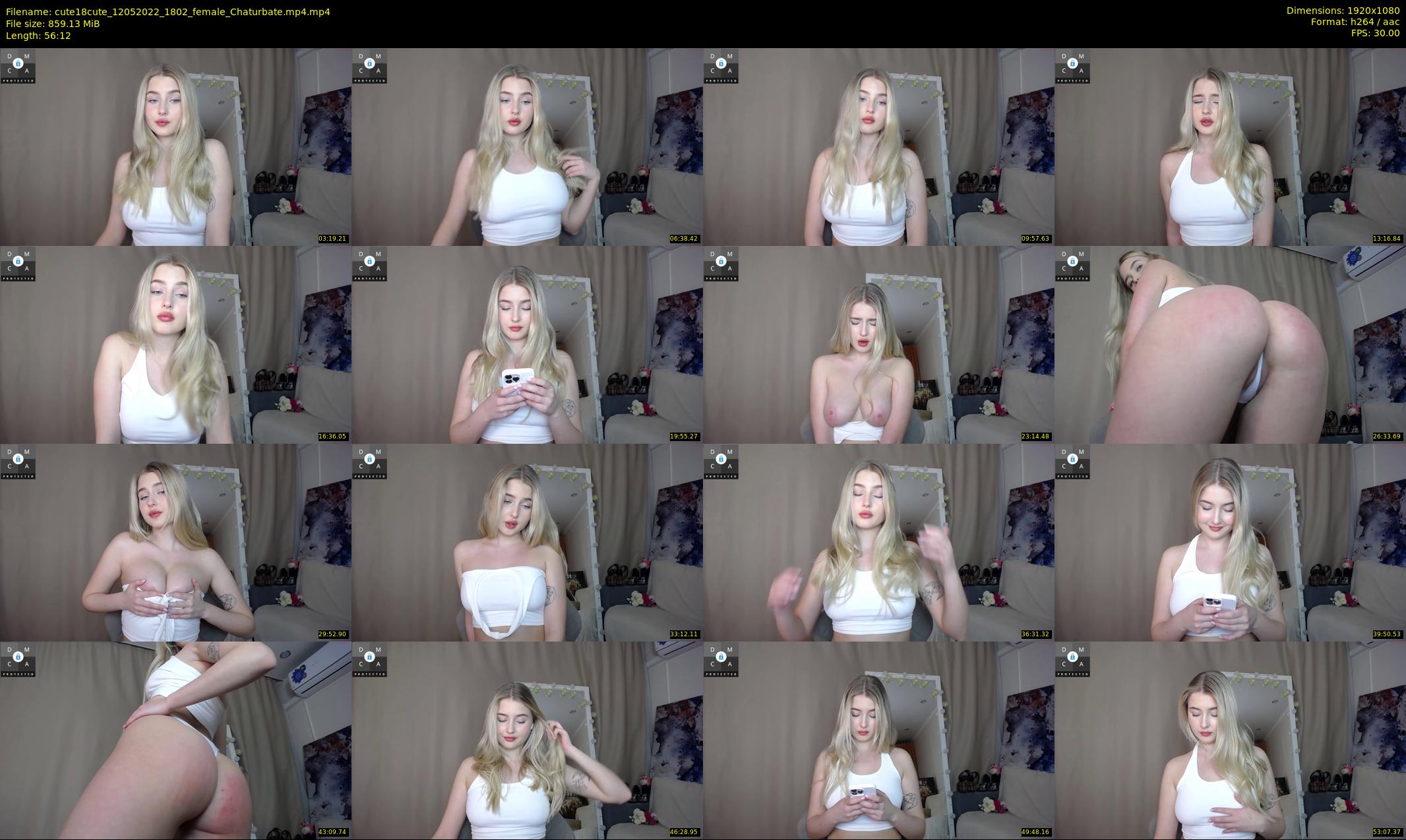 cute18cute — 57 minute Chaturbate female cam show recording, 1080p, May 12, 2022