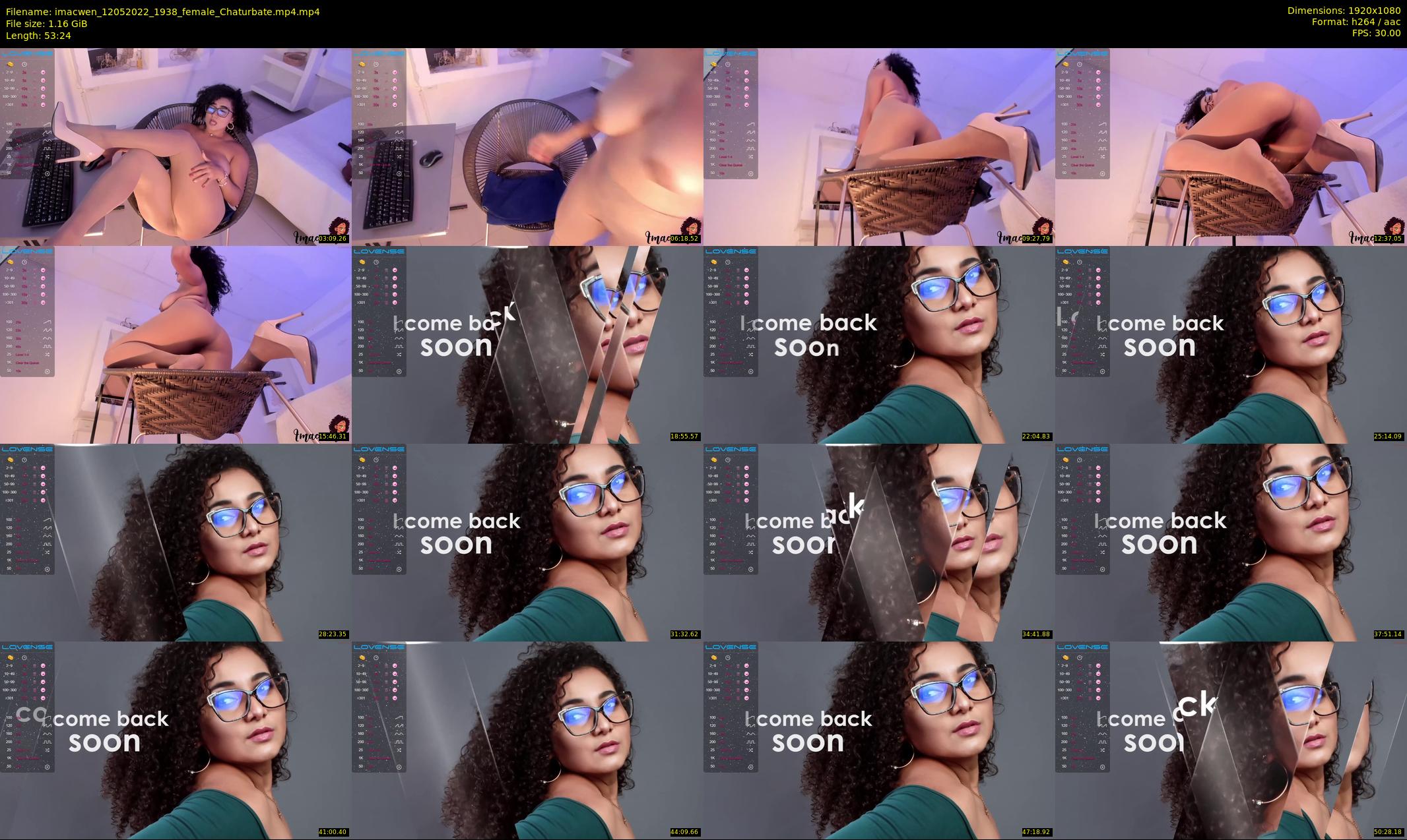 imacwen — 54 minute Chaturbate female cam show recording, 1080p, May 12, 2022
