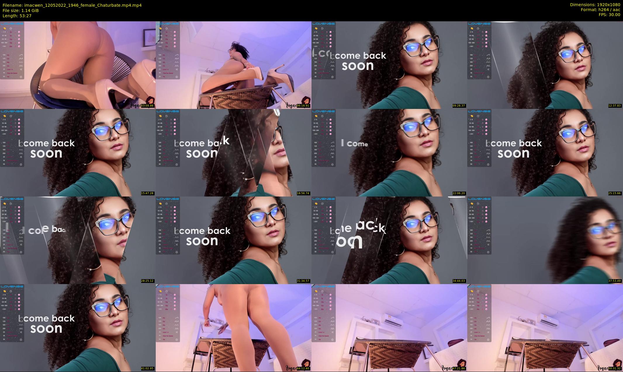 imacwen — 54 minute Chaturbate female cam show recording, 1080p, May 12, 2022