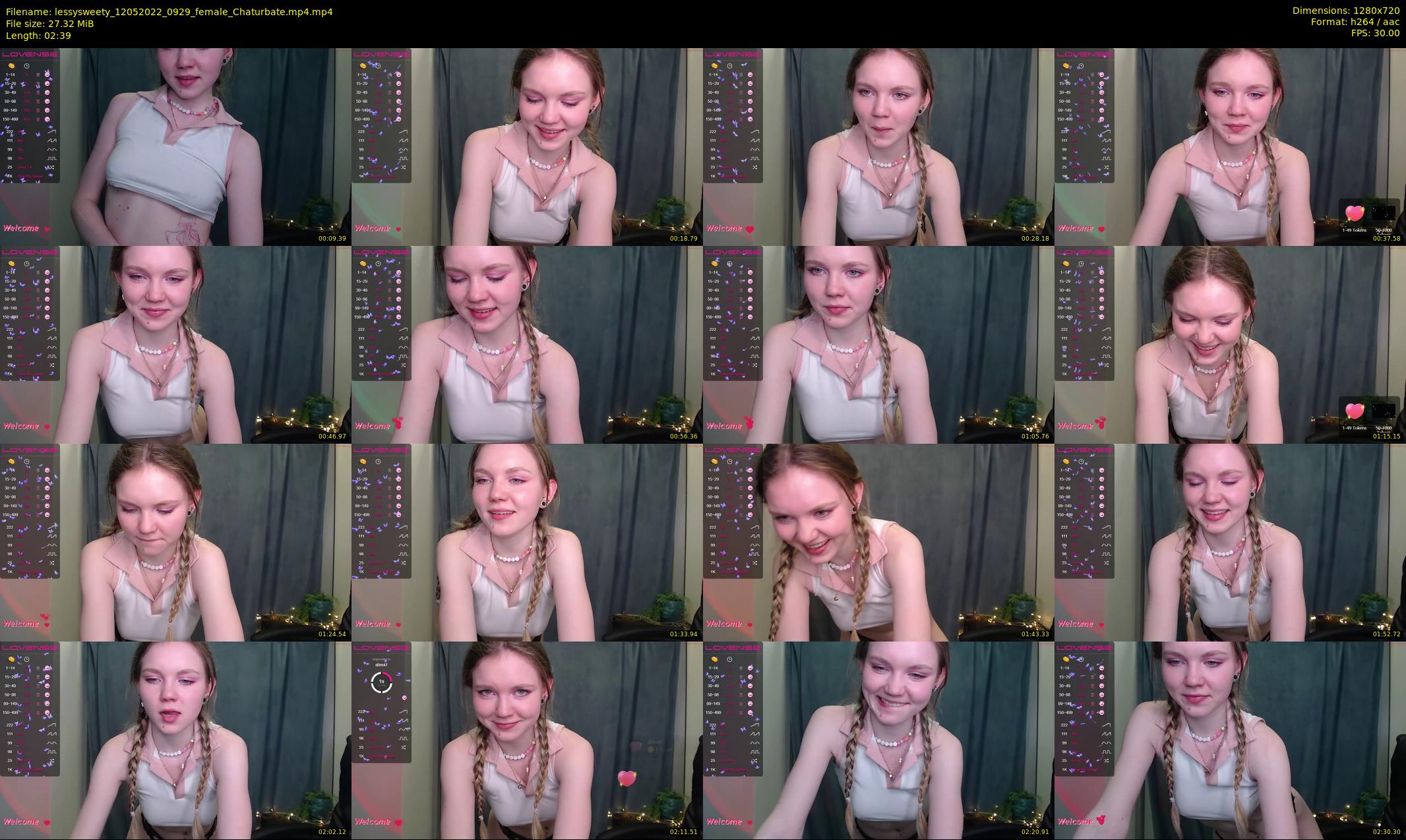 lessysweety — 3 minute Chaturbate female cam show recording, 720p, May 12, 2022