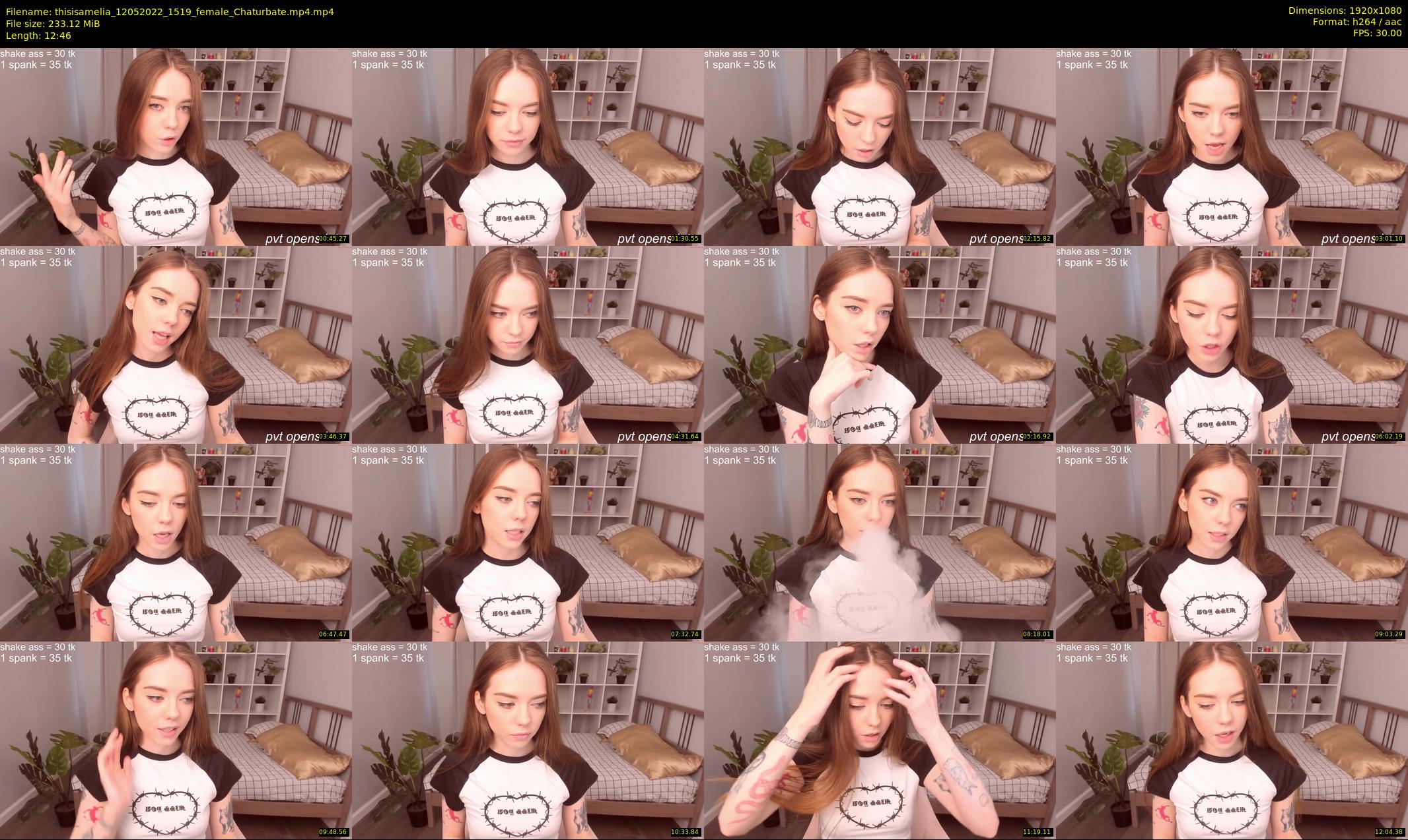 thisisamelia — 13 minute Chaturbate female cam show recording, 1080p, May 12, 2022