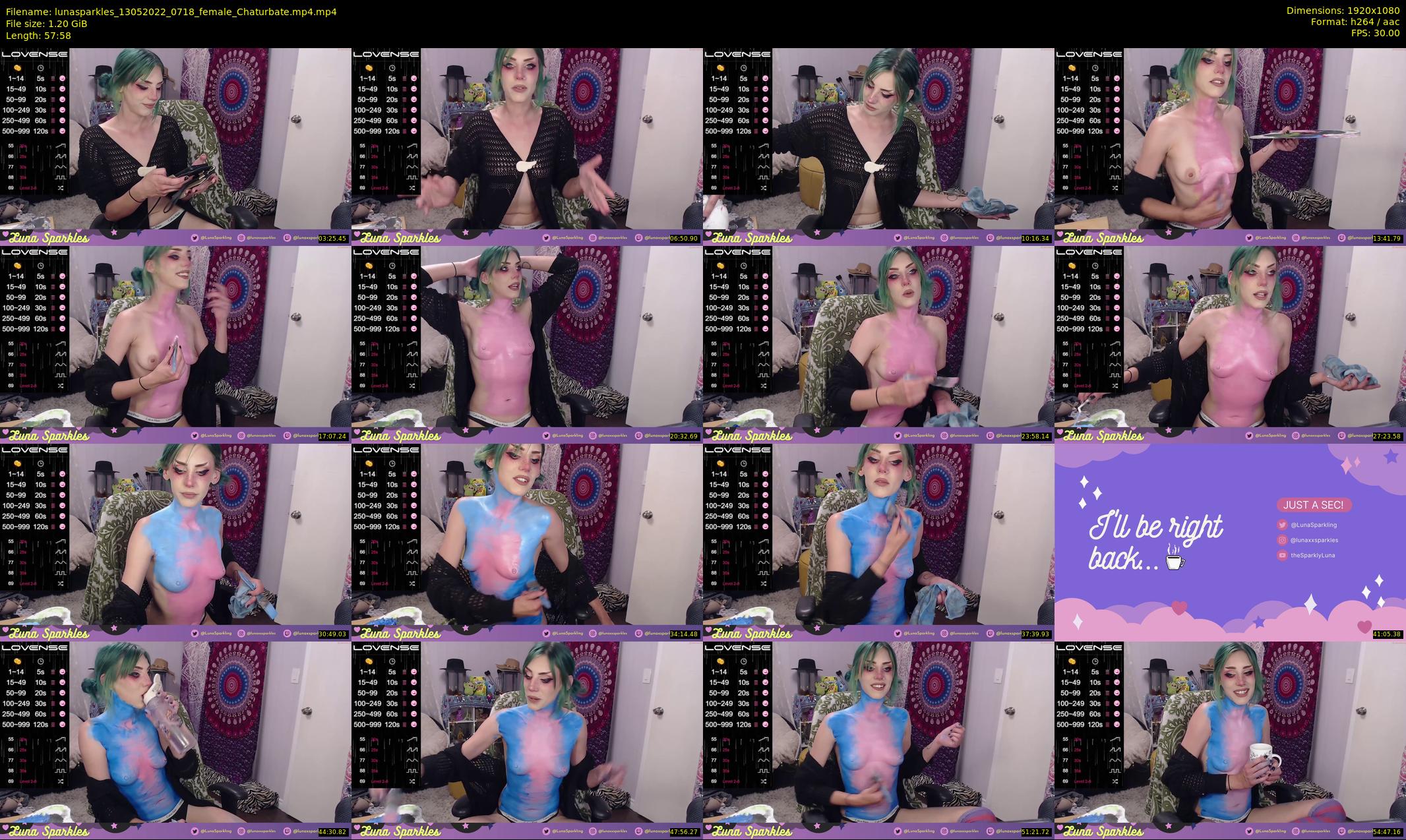 lunasparkles — 58 minute Chaturbate female cam show recording, 1080p, May 13, 2022