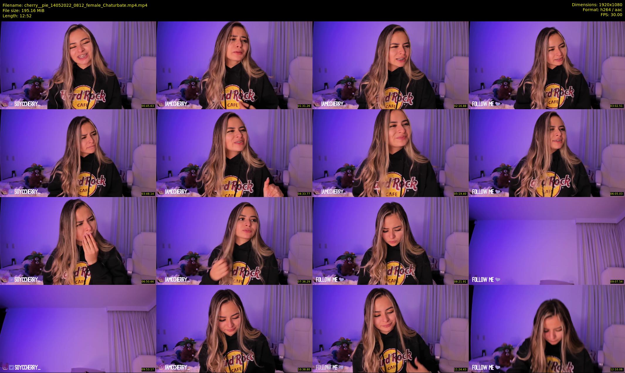 cherry__pie — 13 minute Chaturbate female cam show recording, 1080p, May 14, 2022