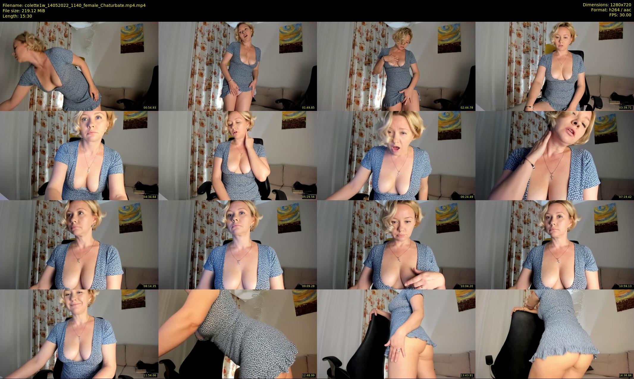 colette1w — 16 minute Chaturbate female cam show recording, 720p, May 14, 2022