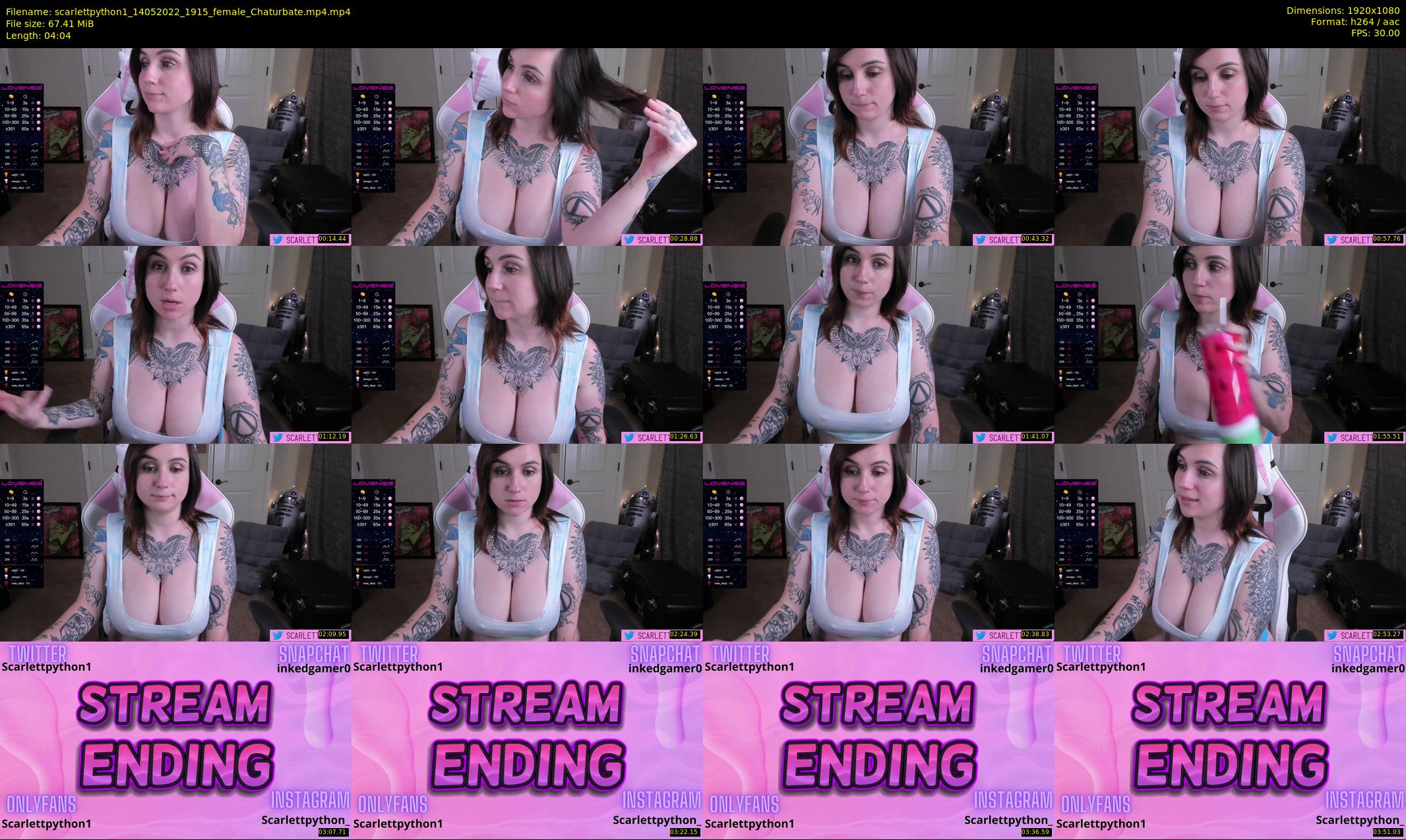 scarlettpython1 — 5 minute Chaturbate female cam show recording, 1080p, May 14, 2022