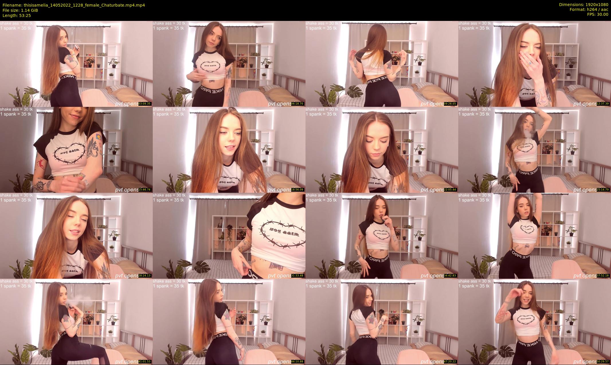 thisisamelia — 54 minute Chaturbate female cam show recording, 1080p, May 14, 2022