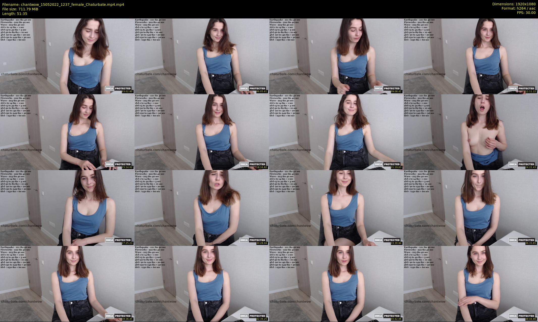 chantwow — 52 minute Chaturbate female cam show recording, 1080p, May 15, 2022