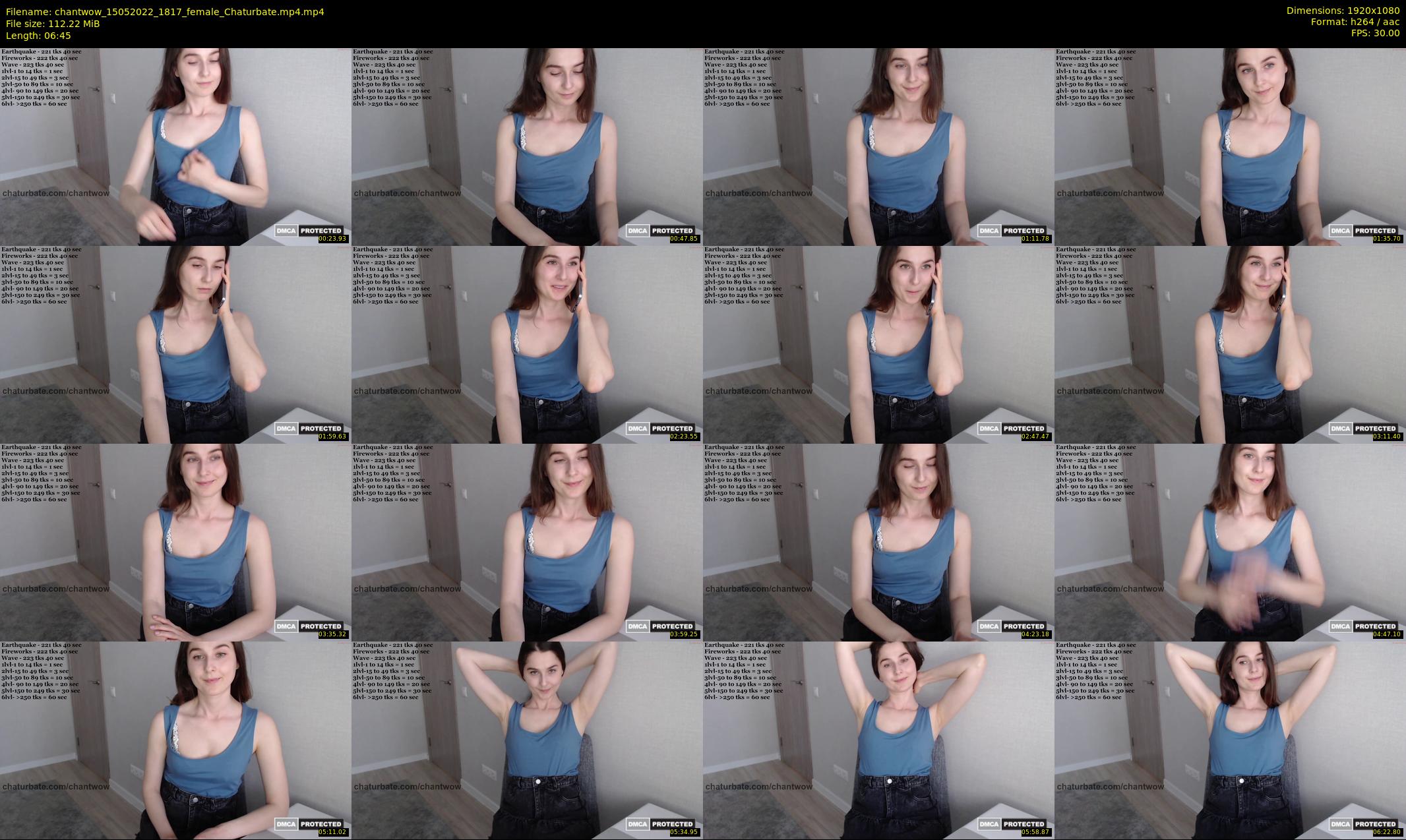 chantwow — 7 minute Chaturbate female cam show recording, 1080p, May 15, 2022