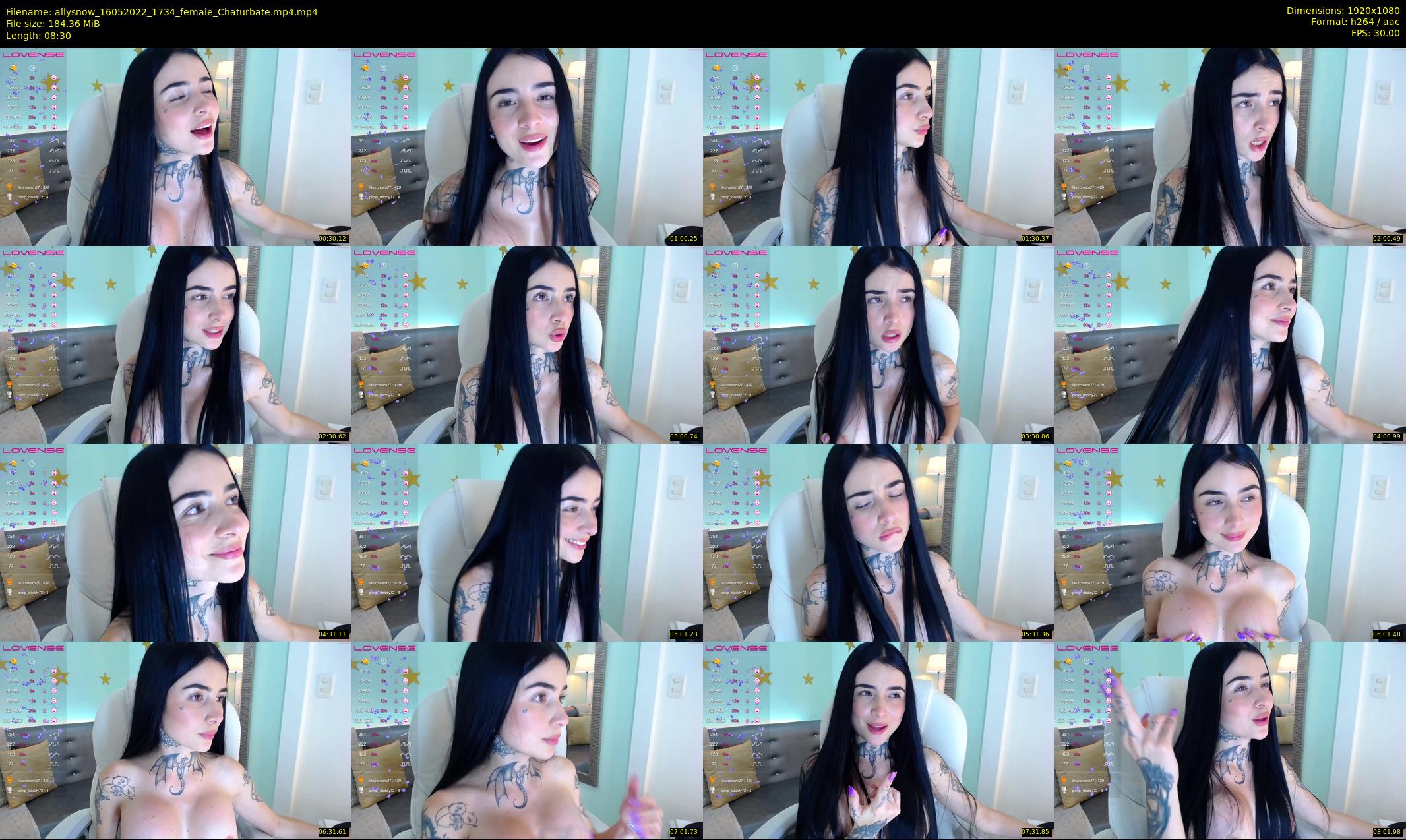 allysnow — 9 minute Chaturbate female cam show recording, 1080p, May 16, 2022