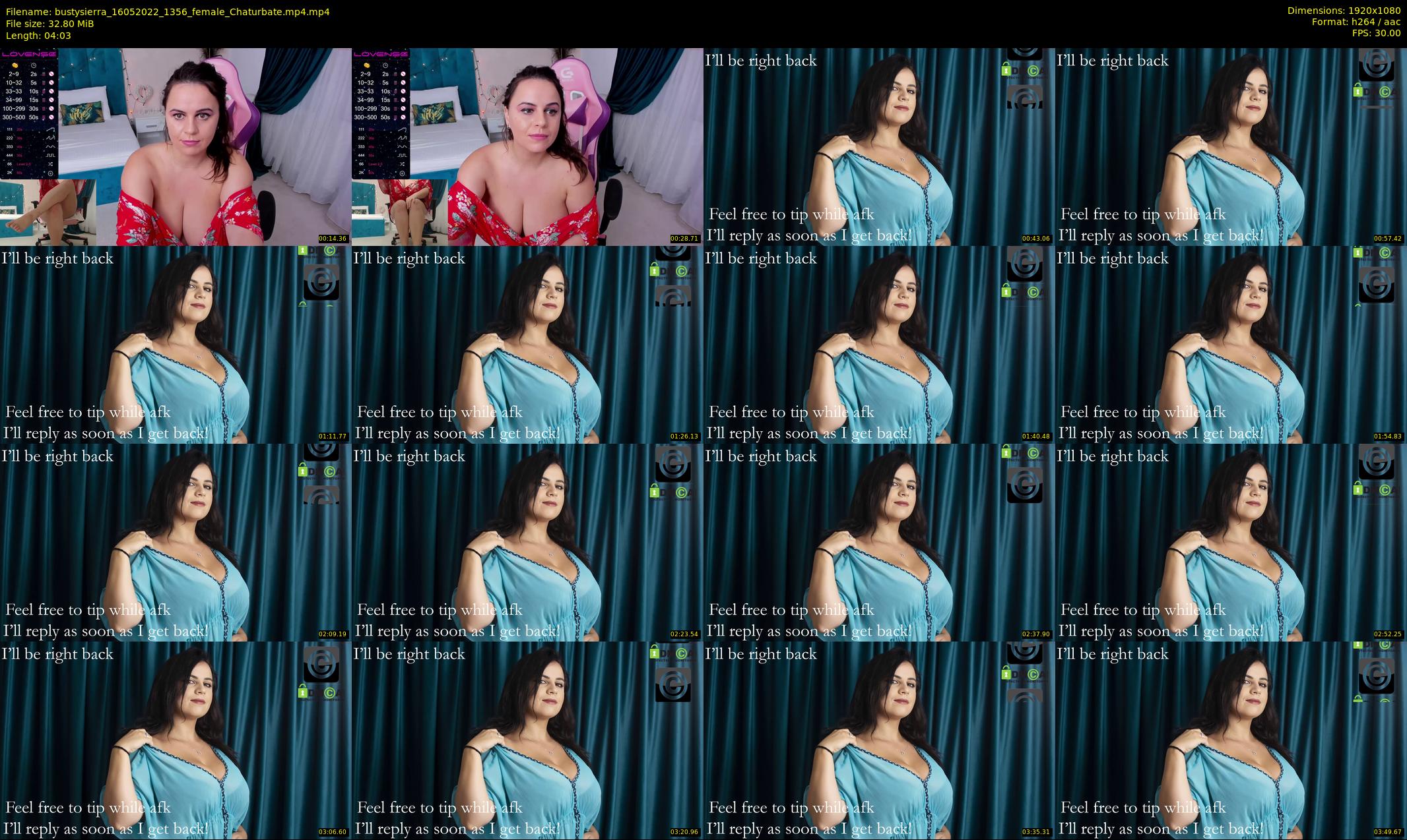 bustysierra — 5 minute Chaturbate female cam show recording, 1080p, May 16, 2022