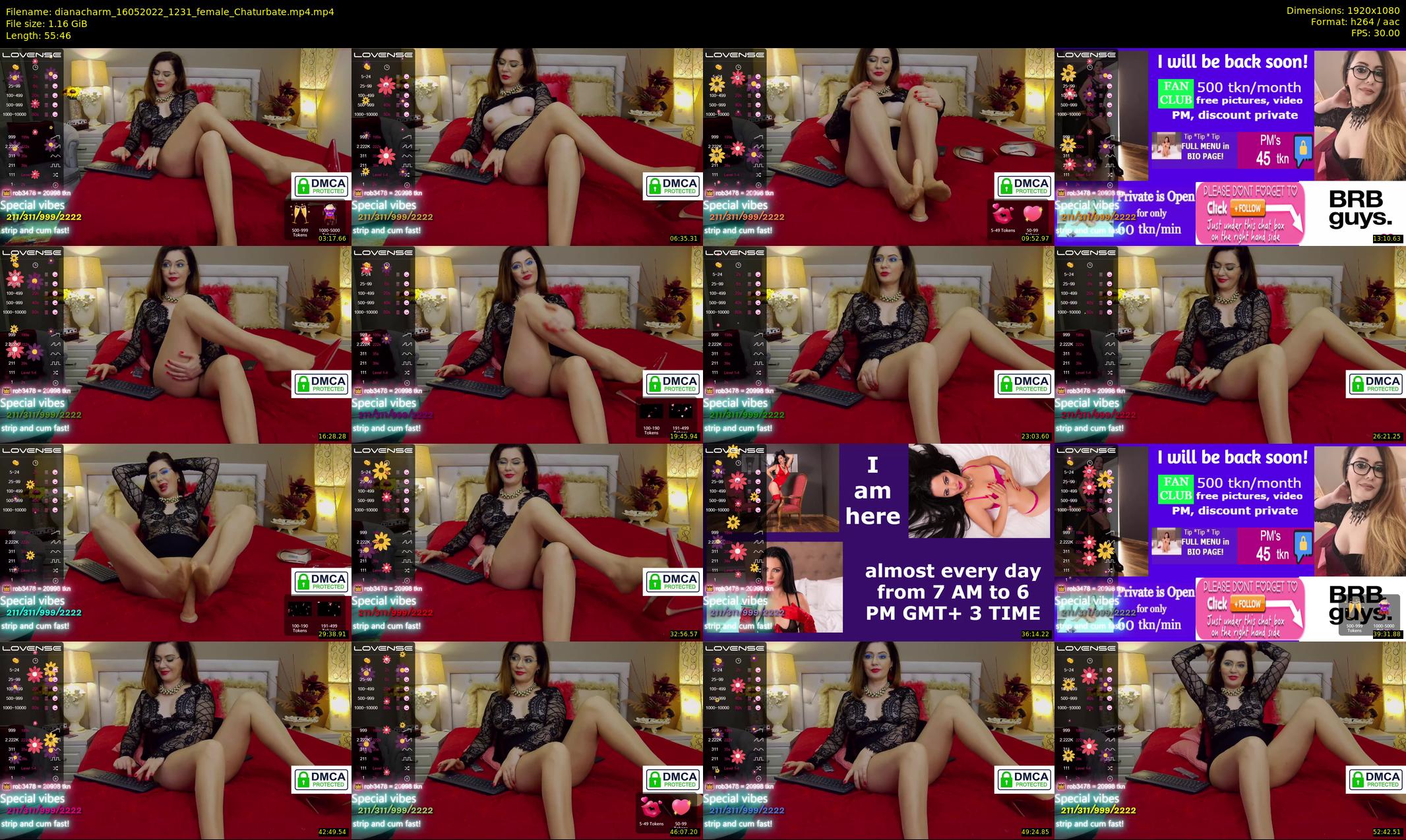 dianacharm — 56 minute Chaturbate female cam show recording, 1080p, May 16, 2022