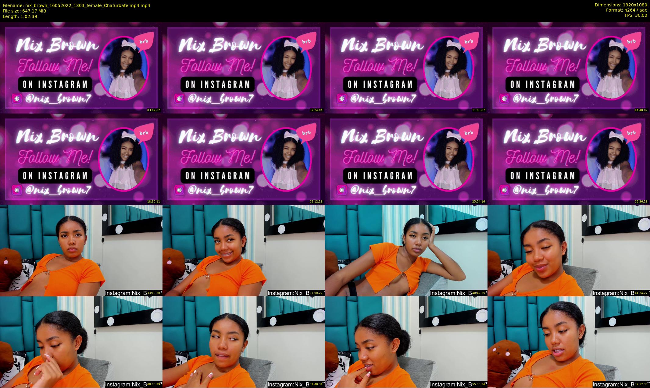 nix_brown — 63 minute Chaturbate female cam show recording, 1080p, May 16, 2022