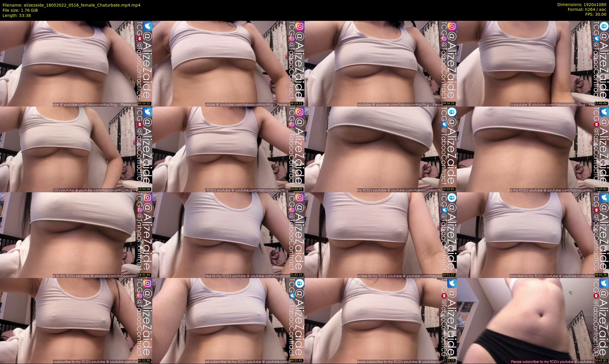 alizezaide — 54 minute Chaturbate female cam show recording, 1080p, May 18, 2022