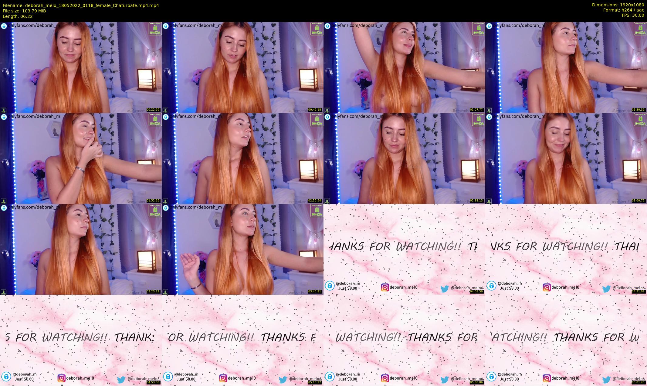 deborah_melo — 7 minute Chaturbate female cam show recording, 1080p, May 18, 2022