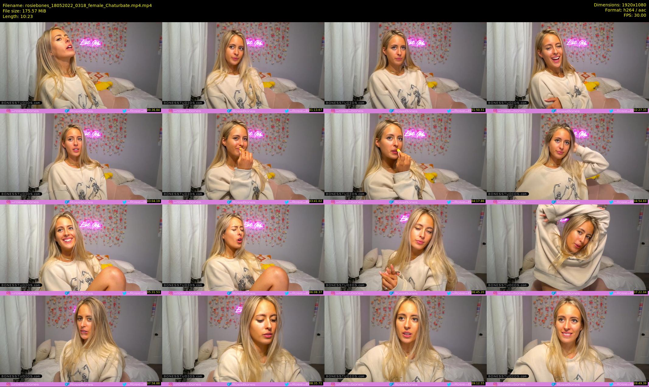 rosiebones — 11 minute Chaturbate female cam show recording, 1080p, May 18, 2022