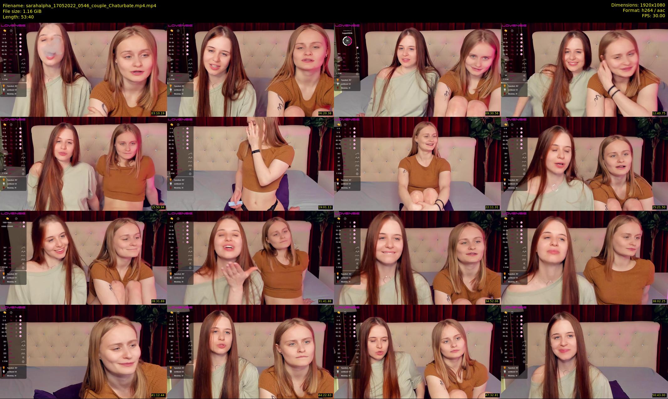 sarahalpha — 54 minute Chaturbate couple cam show recording, 1080p, May 17, 2022