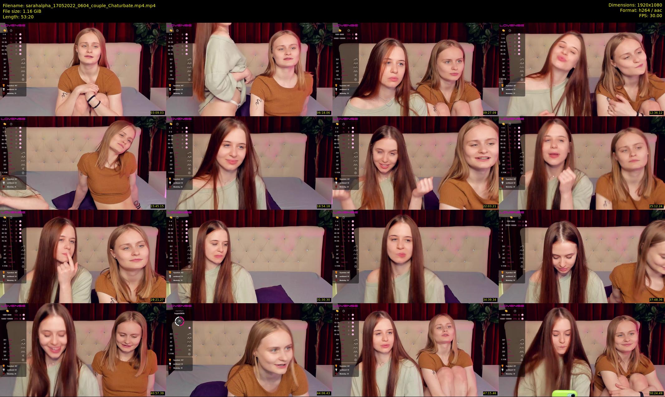 sarahalpha — 54 minute Chaturbate couple cam show recording, 1080p, May 17, 2022