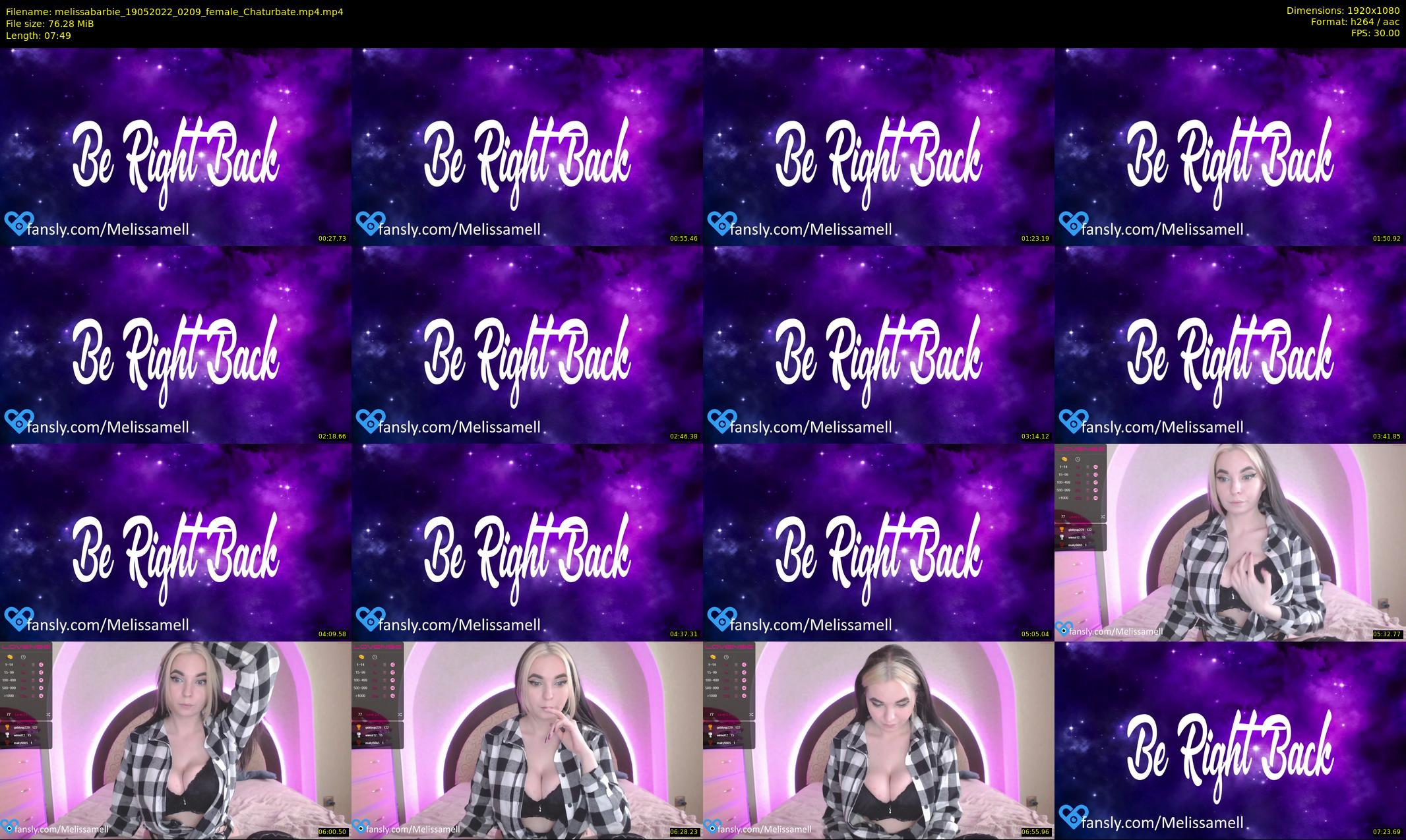 melissabarbie — 8 minute Chaturbate couple cam show recording, 1080p, May 19, 2022
