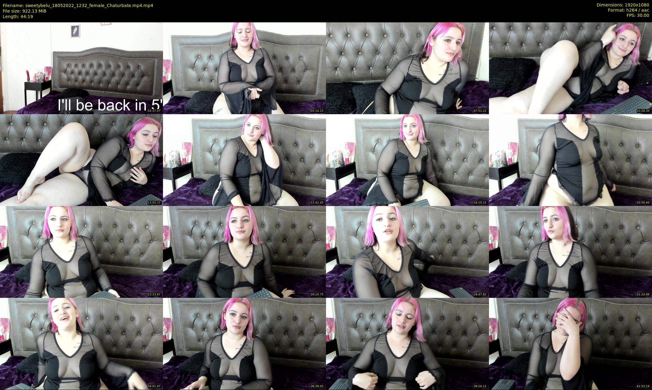 sweetybelu — 45 minute Chaturbate female cam show recording, 1080p, May 18, 2022