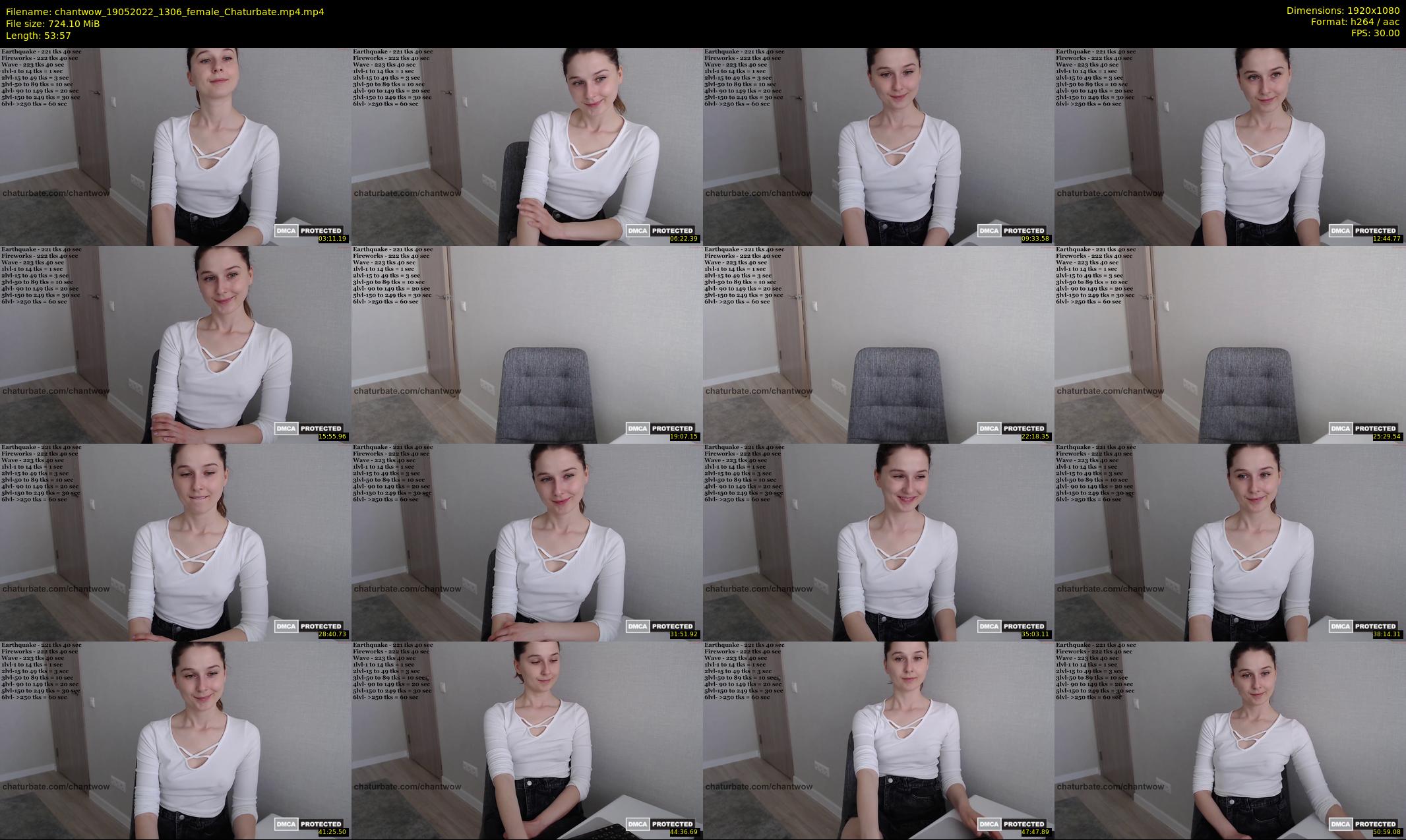chantwow — 54 minute Chaturbate female cam show recording, 1080p, May 19, 2022