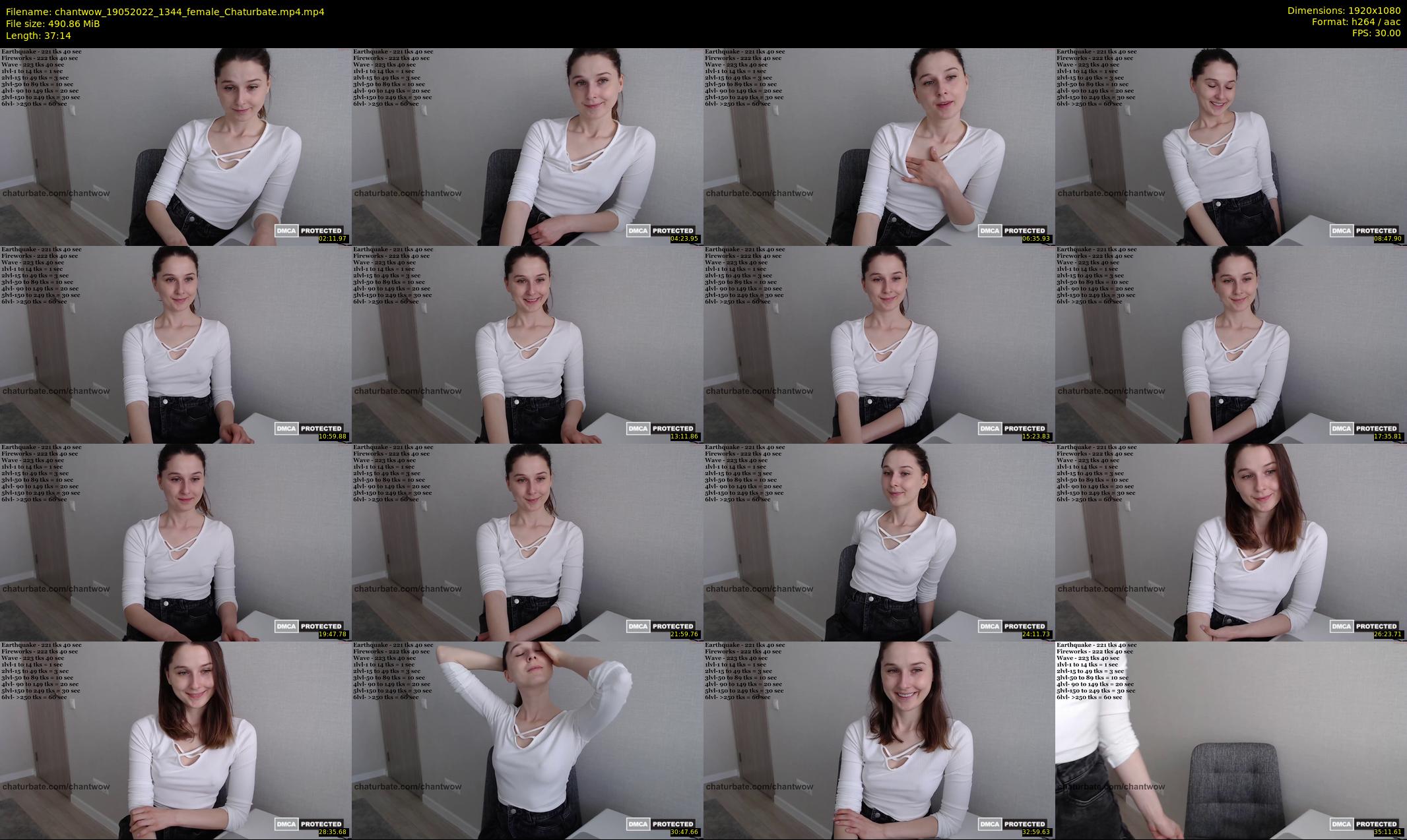 chantwow — 38 minute Chaturbate female cam show recording, 1080p, May 19, 2022