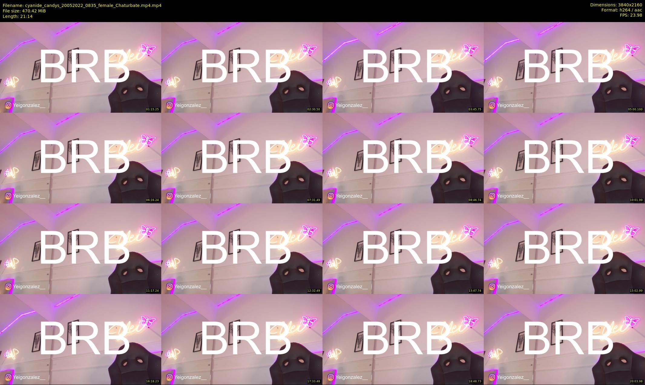 cyanide_candys — 22 minute Chaturbate female cam show recording, 4K, May 20, 2022