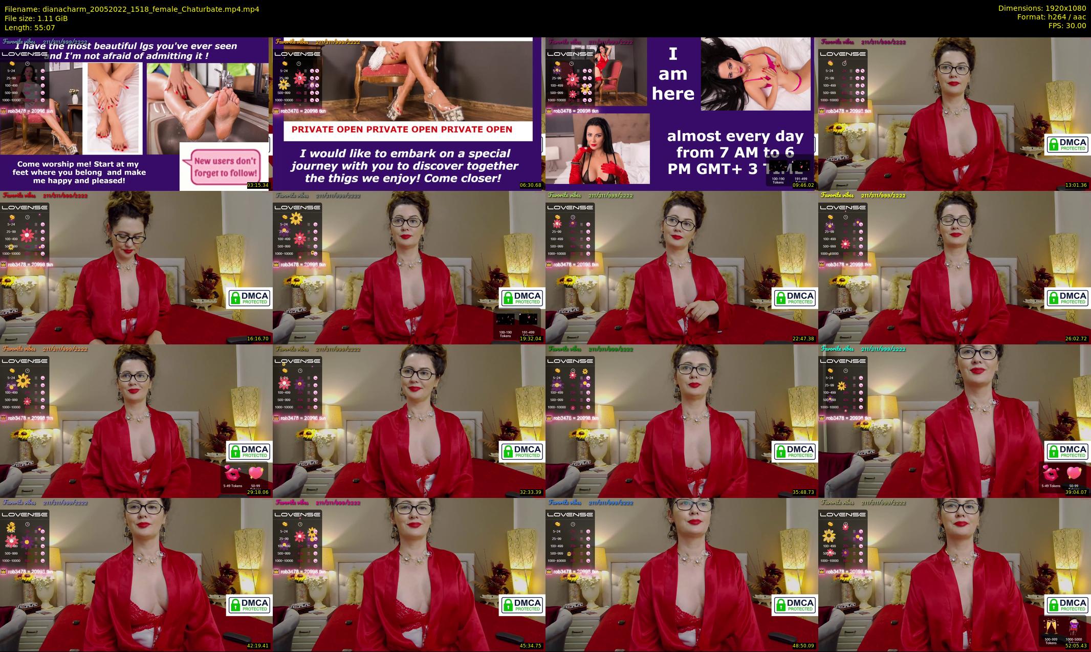 dianacharm — 56 minute Chaturbate female cam show recording, 1080p, May 20, 2022