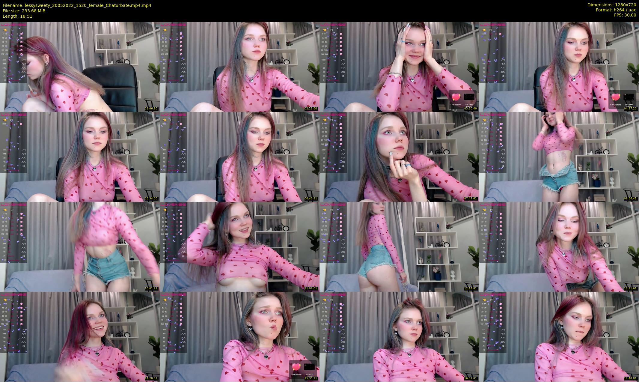 lessysweety — 19 minute Chaturbate female cam show recording, 720p, May 20, 2022
