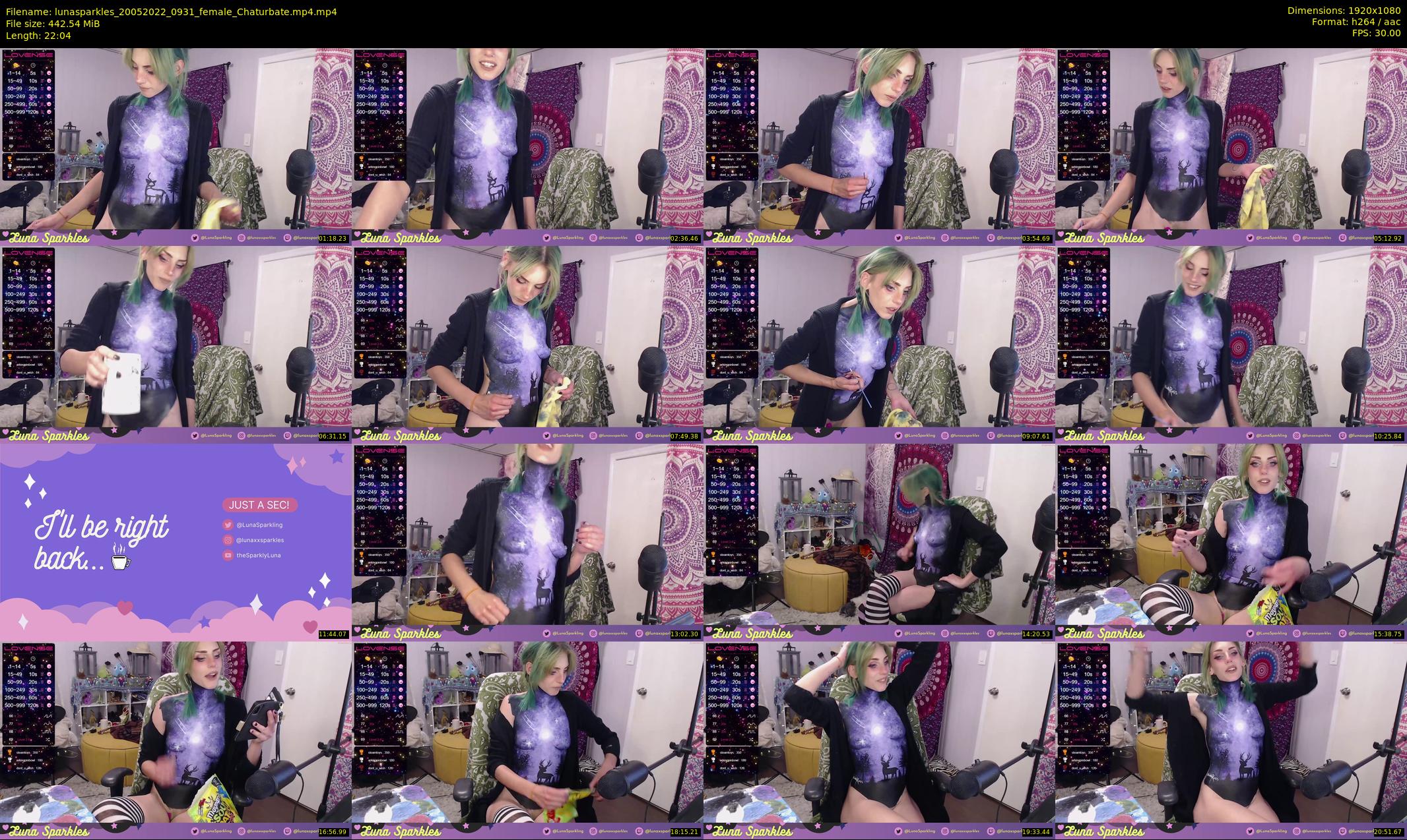lunasparkles — 23 minute Chaturbate female cam show recording, 1080p, May 20, 2022