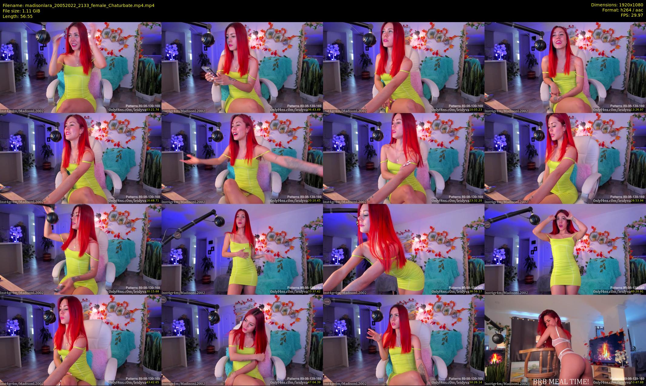 madisonlara — 57 minute Chaturbate female cam show recording, 1080p, May 20, 2022
