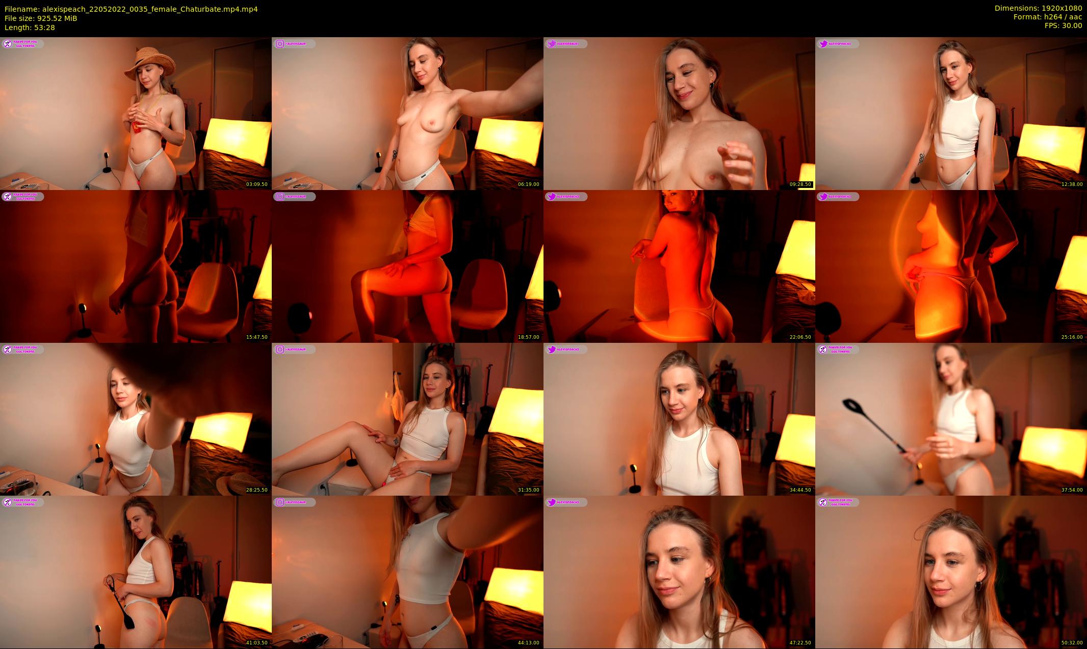 alexispeach — 54 minute Chaturbate female cam show recording, 1080p, May 22, 2022