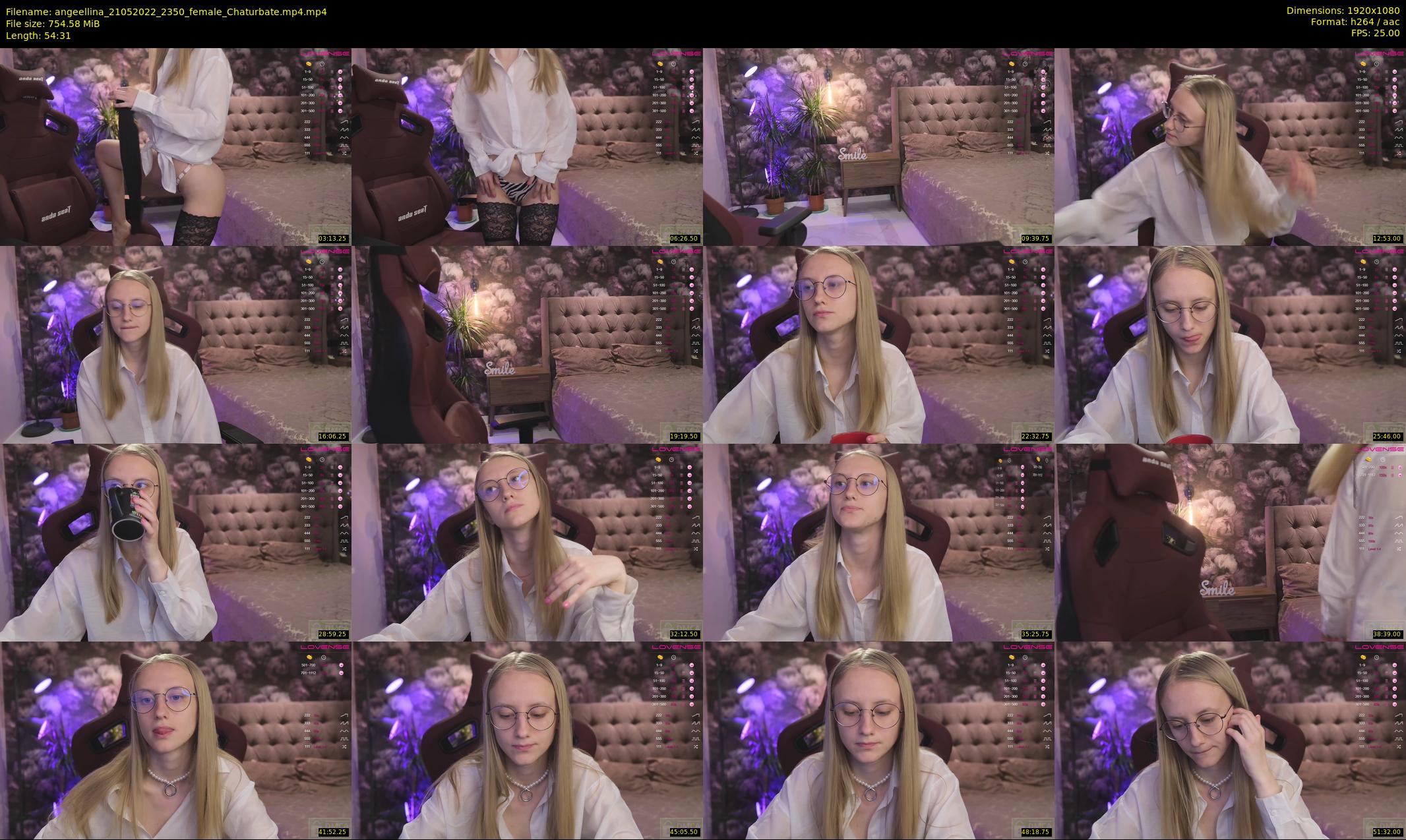 angeellina — 55 minute Chaturbate female cam show recording, 1080p, May 21, 2022