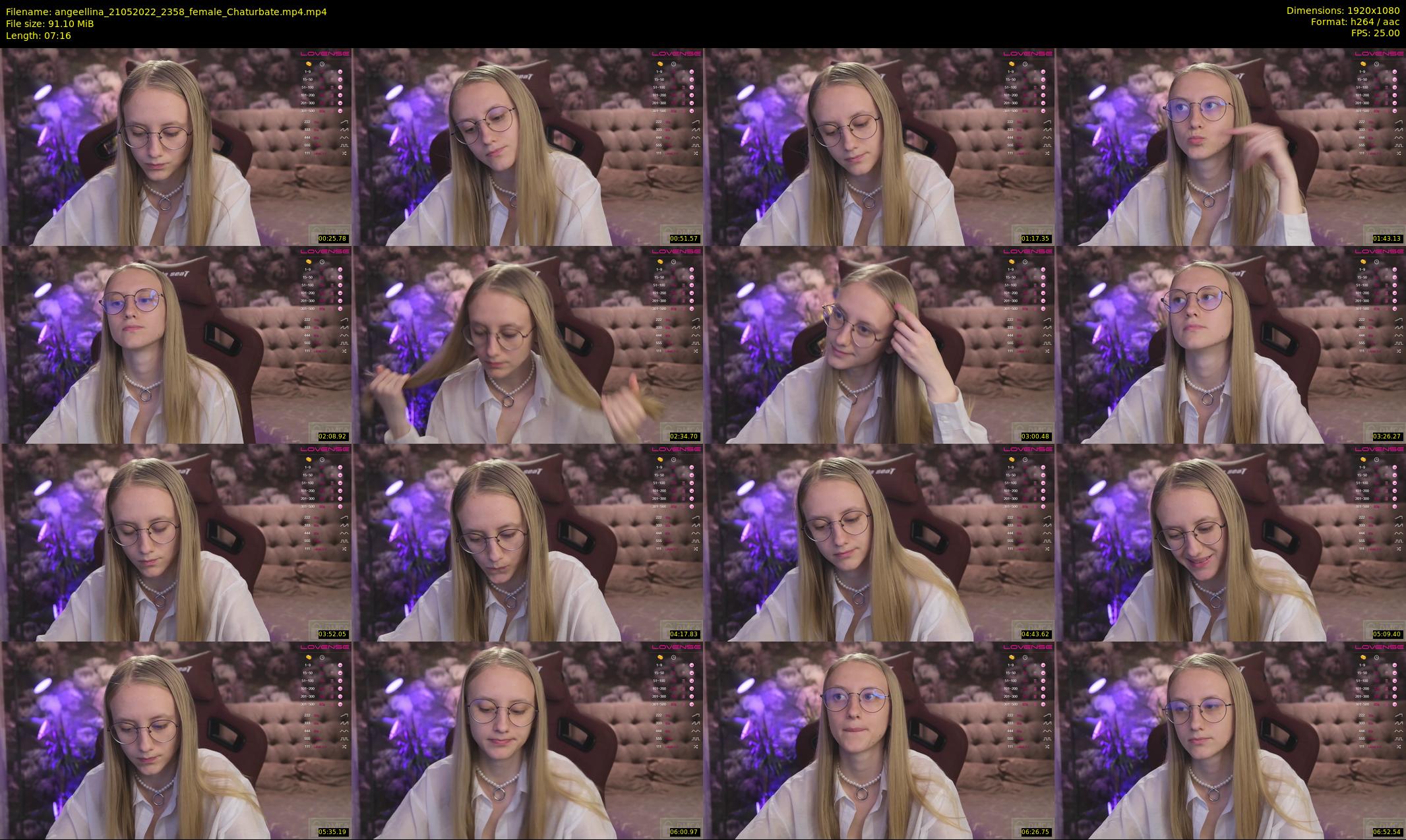 angeellina — 8 minute Chaturbate female cam show recording, 1080p, May 21, 2022