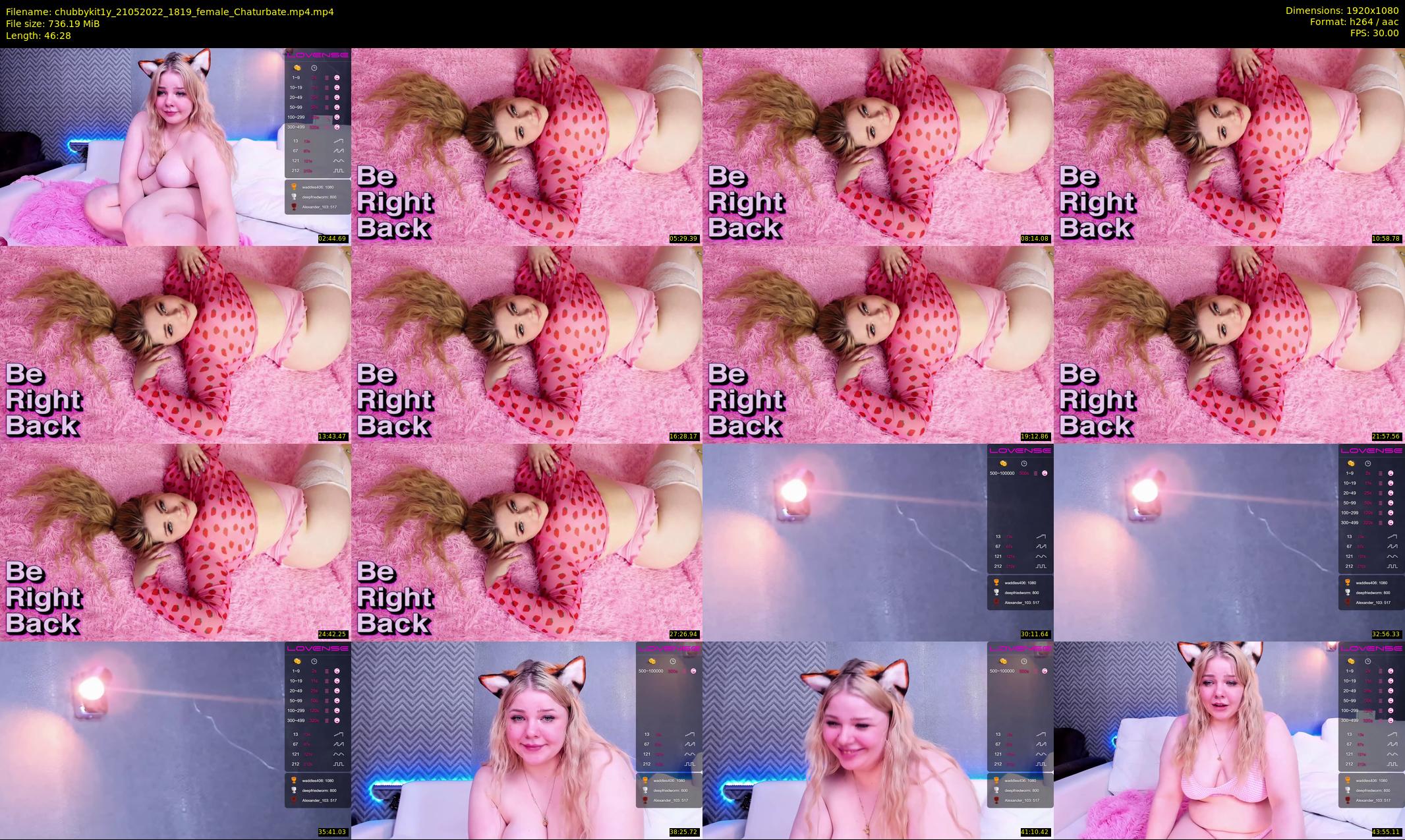 chubbykit1y — 47 minute Chaturbate female cam show recording, 1080p, May 21, 2022