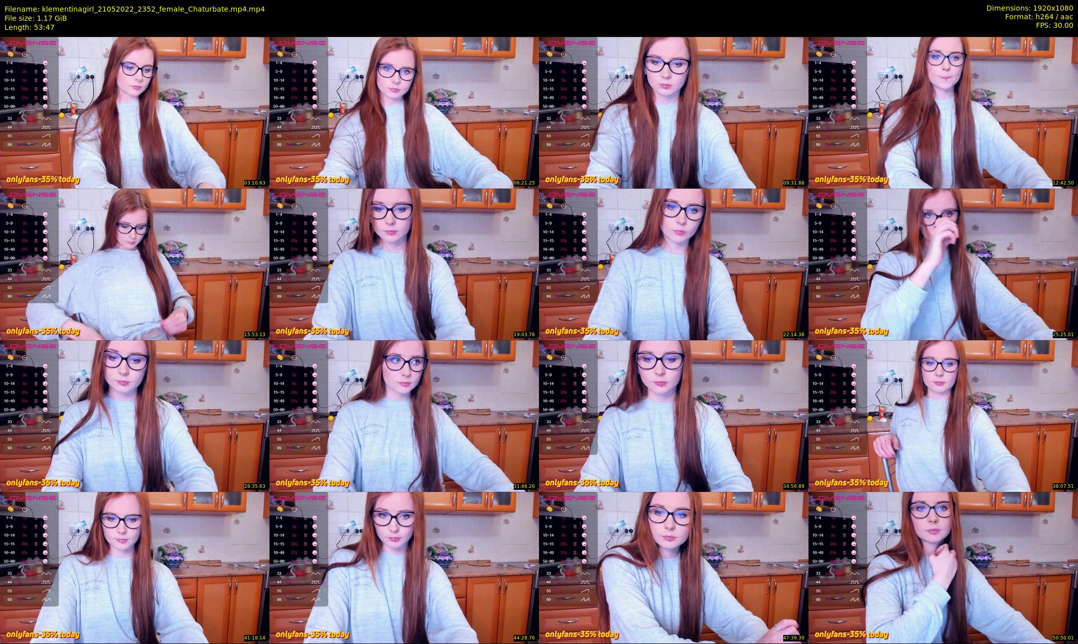 klementinagirl — 54 minute Chaturbate female cam show recording, 1080p, May 21, 2022