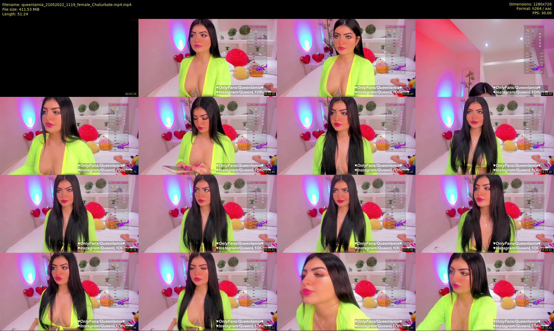 queenlamia — 52 minute Chaturbate female cam show recording, 720p, May 21, 2022