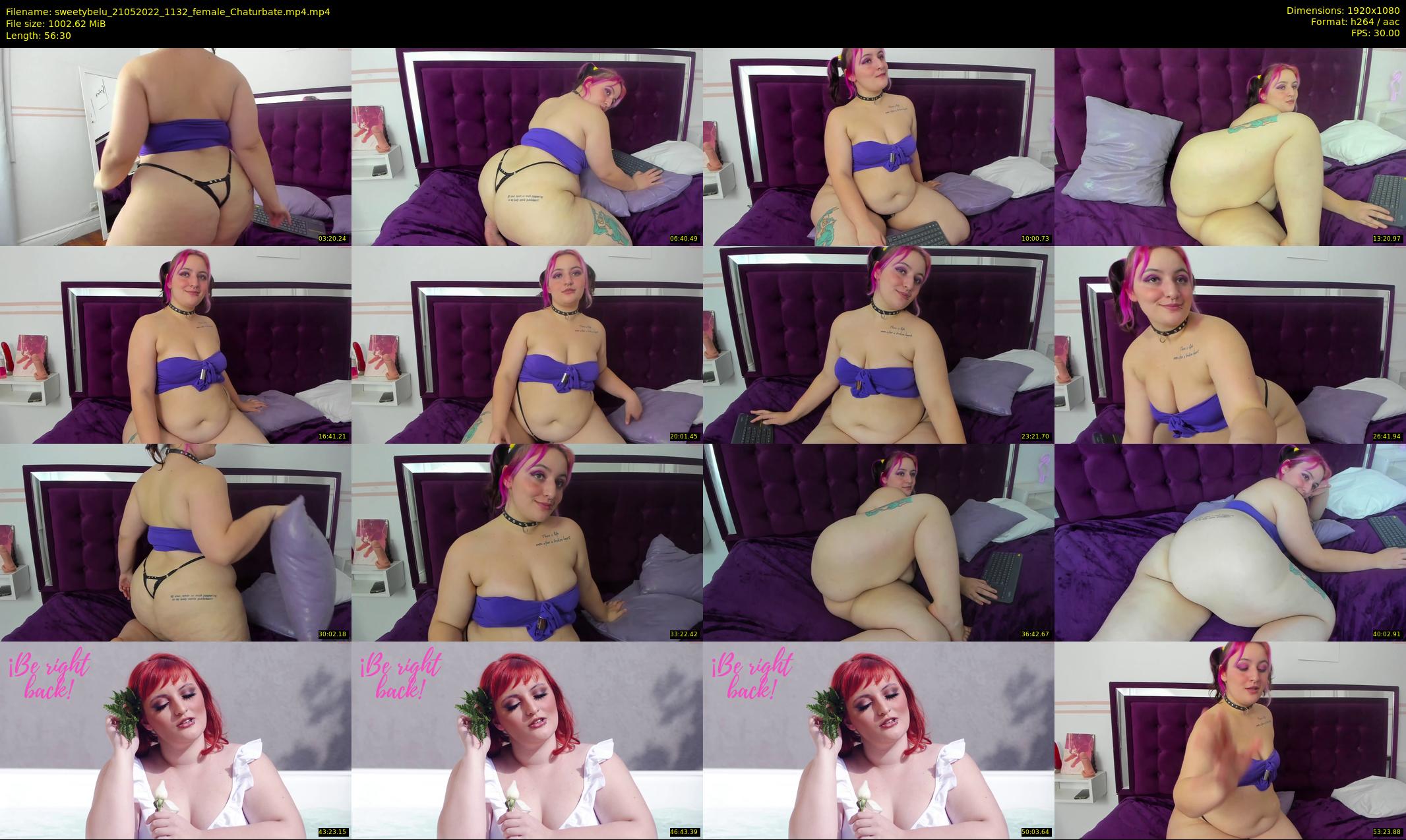 sweetybelu — 57 minute Chaturbate female cam show recording, 1080p, May 21, 2022
