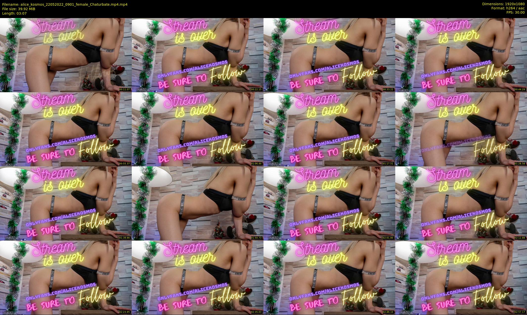 alice_kosmos — 4 minute Chaturbate female cam show recording, 1080p, May 22, 2022