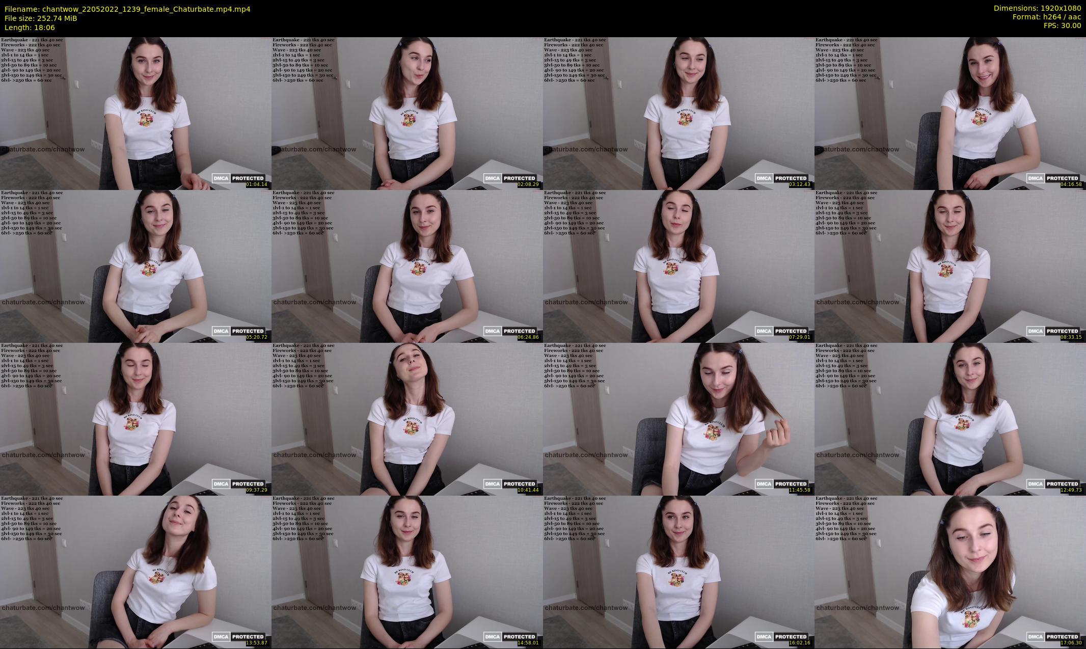 chantwow — 19 minute Chaturbate female cam show recording, 1080p, May 22, 2022