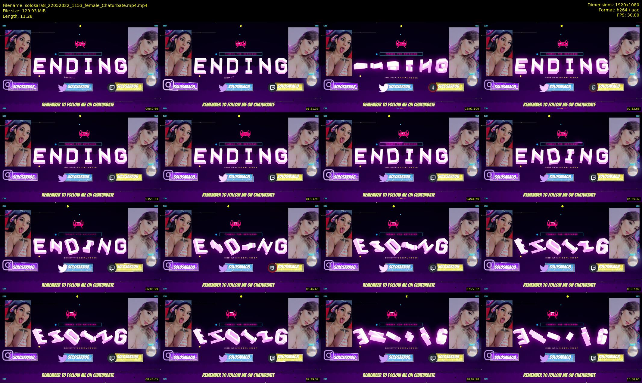 solosara8 — 12 minute Chaturbate female cam show recording, 1080p, May 22, 2022