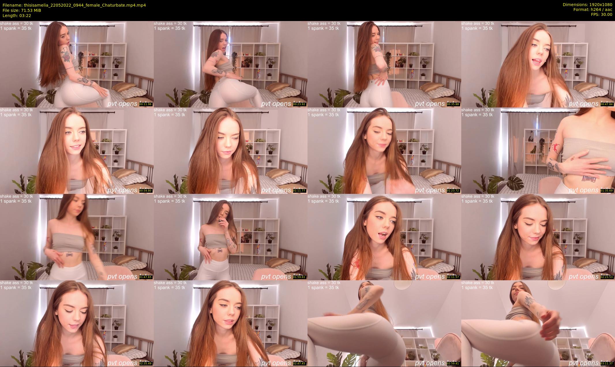 thisisamelia — 4 minute Chaturbate female cam show recording, 1080p, May 22, 2022