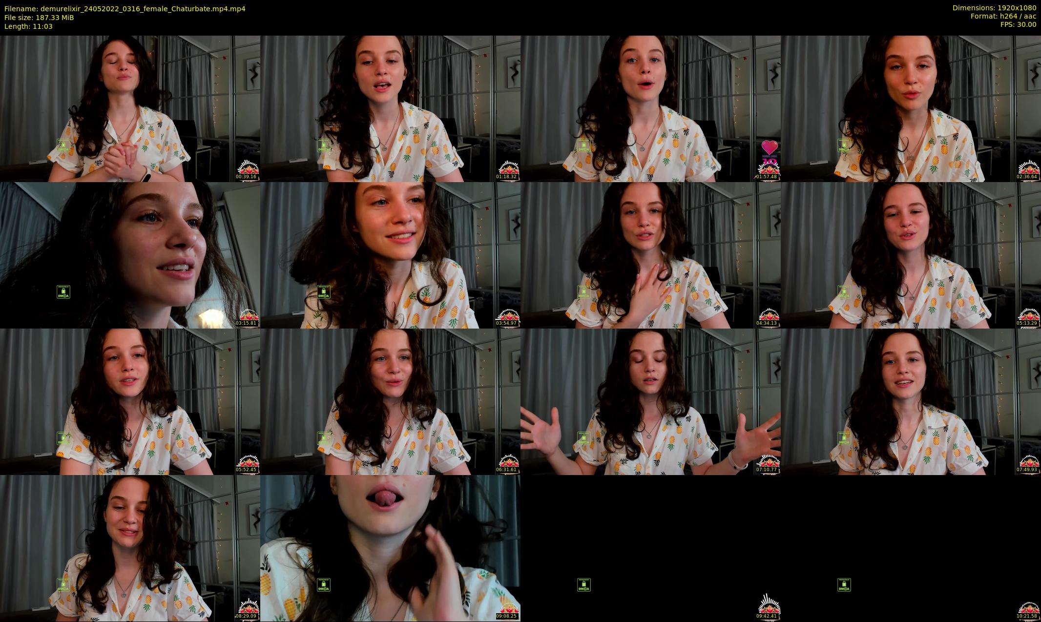 demurelixir — 12 minute Chaturbate female cam show recording, 1080p, May 24, 2022