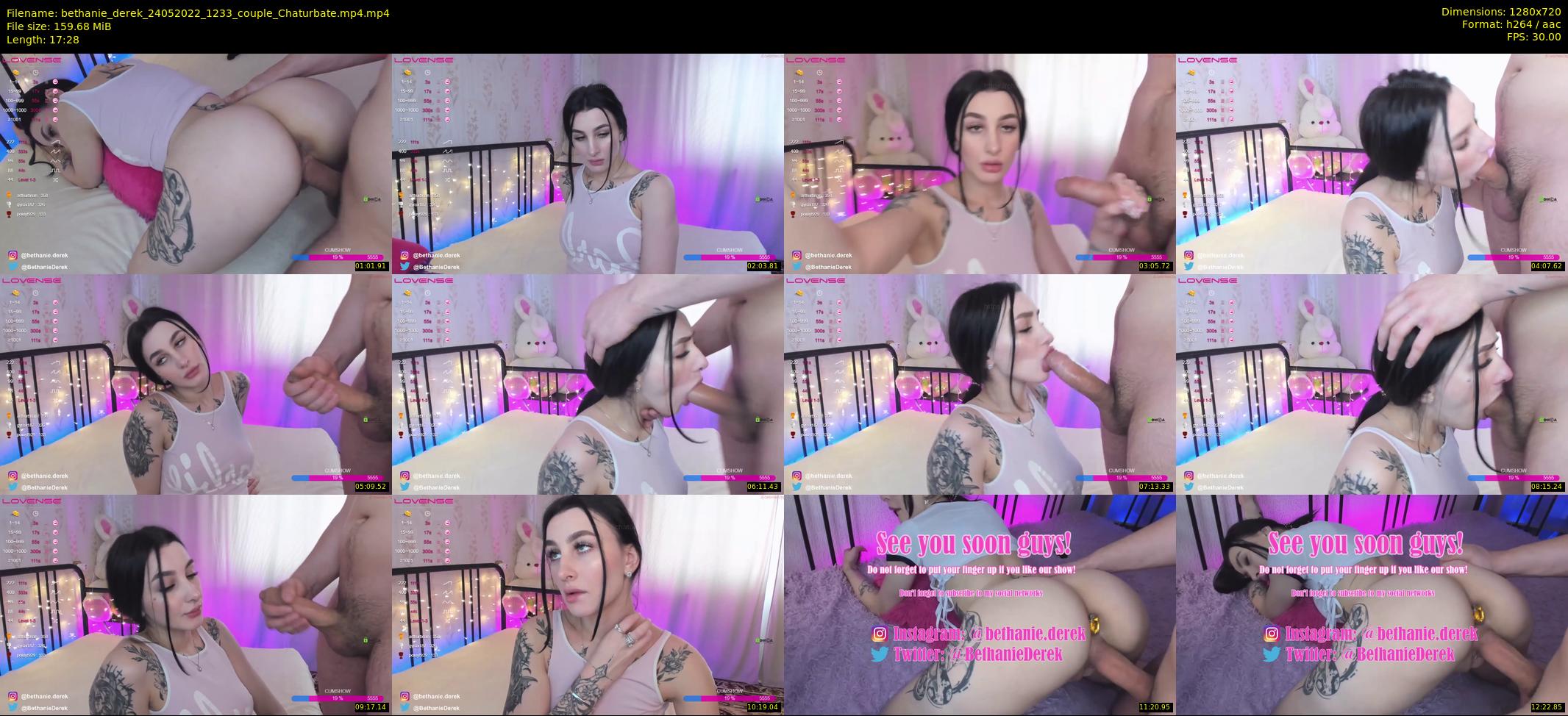 bethanie_derek — 18 minute Chaturbate couple cam show recording, 720p, May 24, 2022