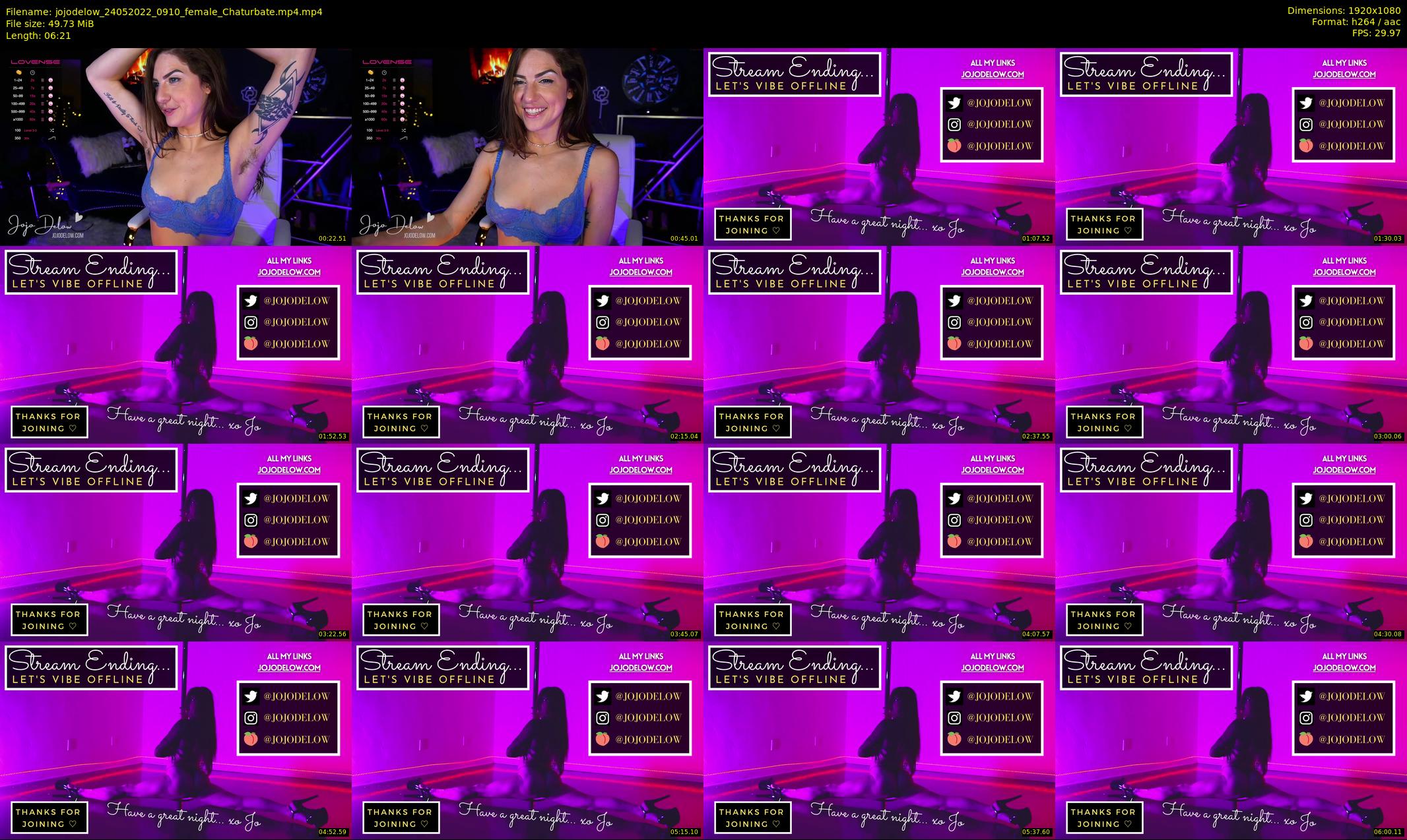 jojodelow — 7 minute Chaturbate female cam show recording, 1080p, May 24, 2022