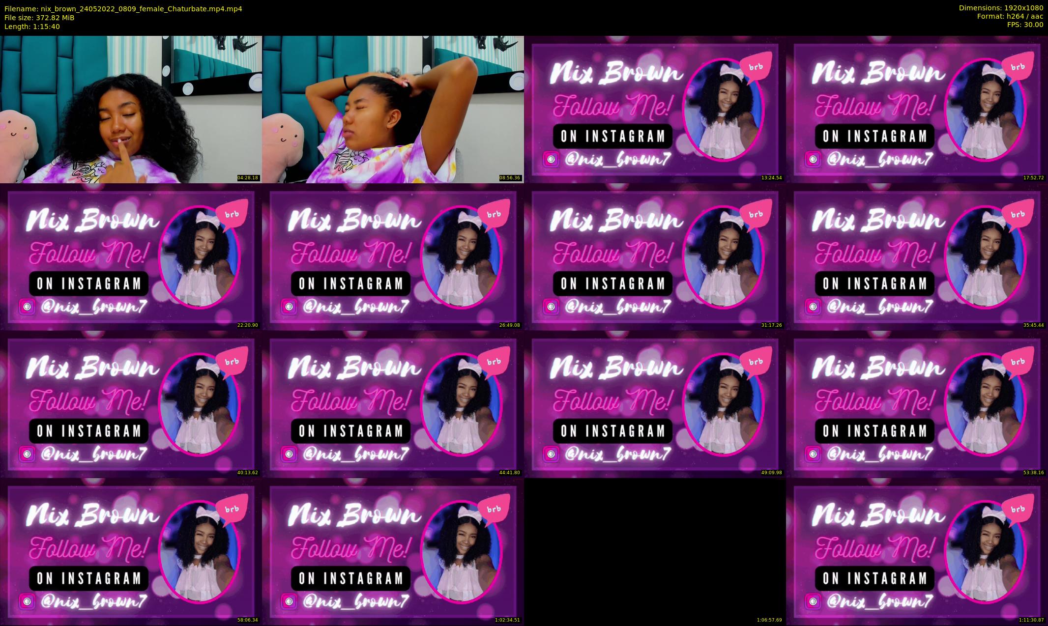 nix_brown — 76 minute Chaturbate female cam show recording, 1080p, May 24, 2022